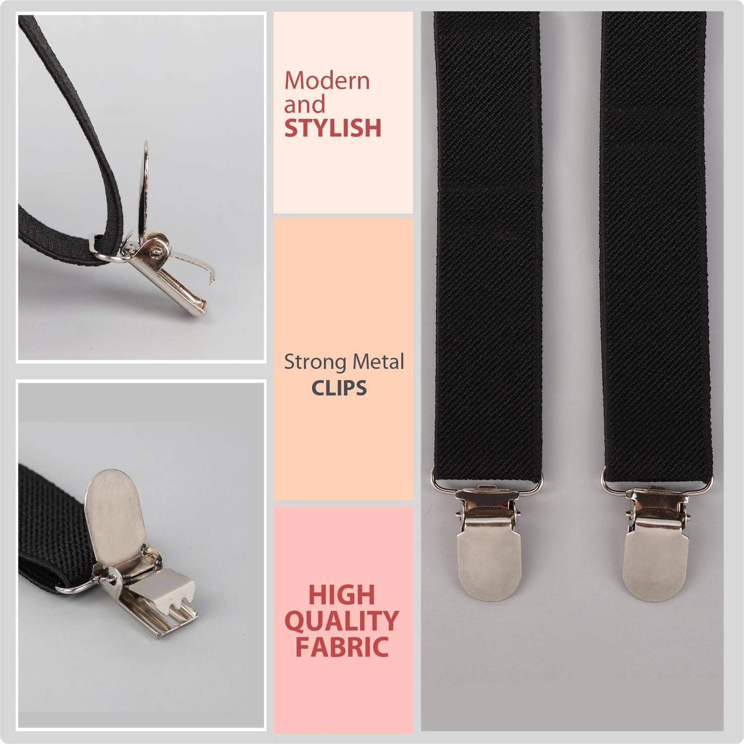 Yeahmom Y-Back Suspenders for Men Black - Image 5