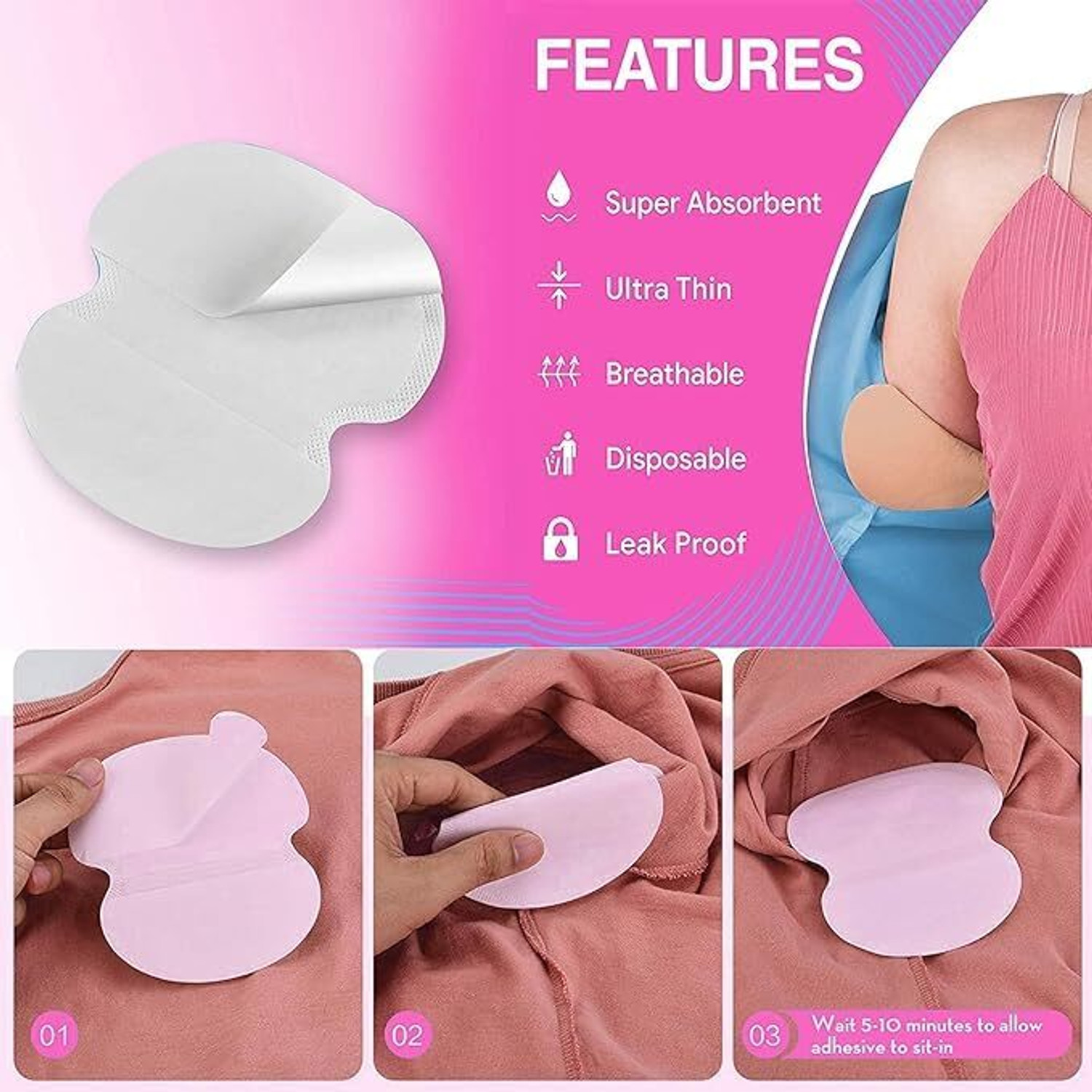 Image of XEAMUSY 10 Pcs Sweat Pads Sweat Pads