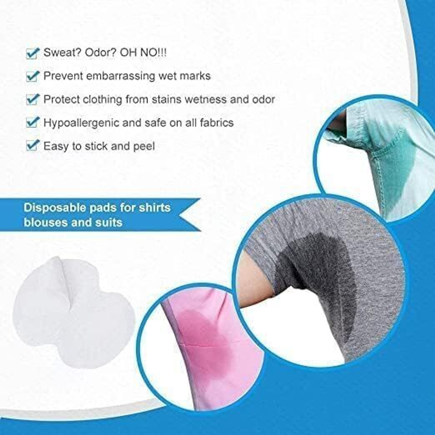 Image of XEAMUSY 10 Pcs Sweat Pads Sweat Pads