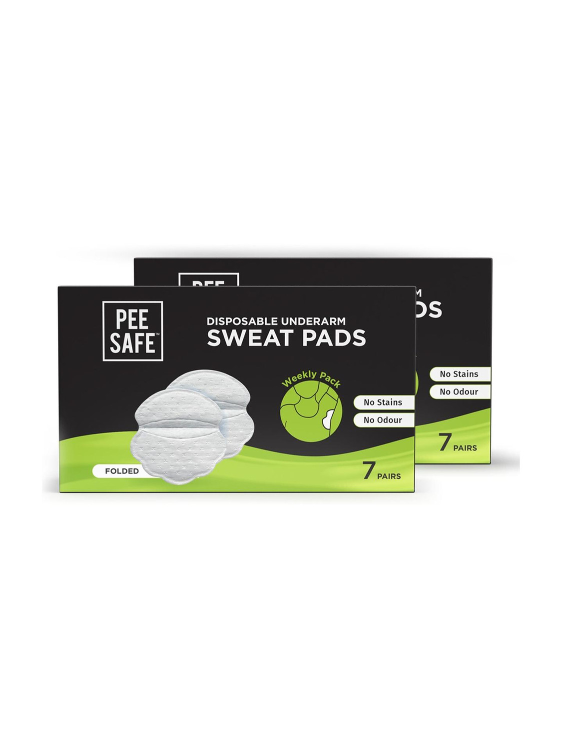 Image of Pee Safe Disposable Underarm Sweat Pads Folded, 14 Pairs Sweat Pads