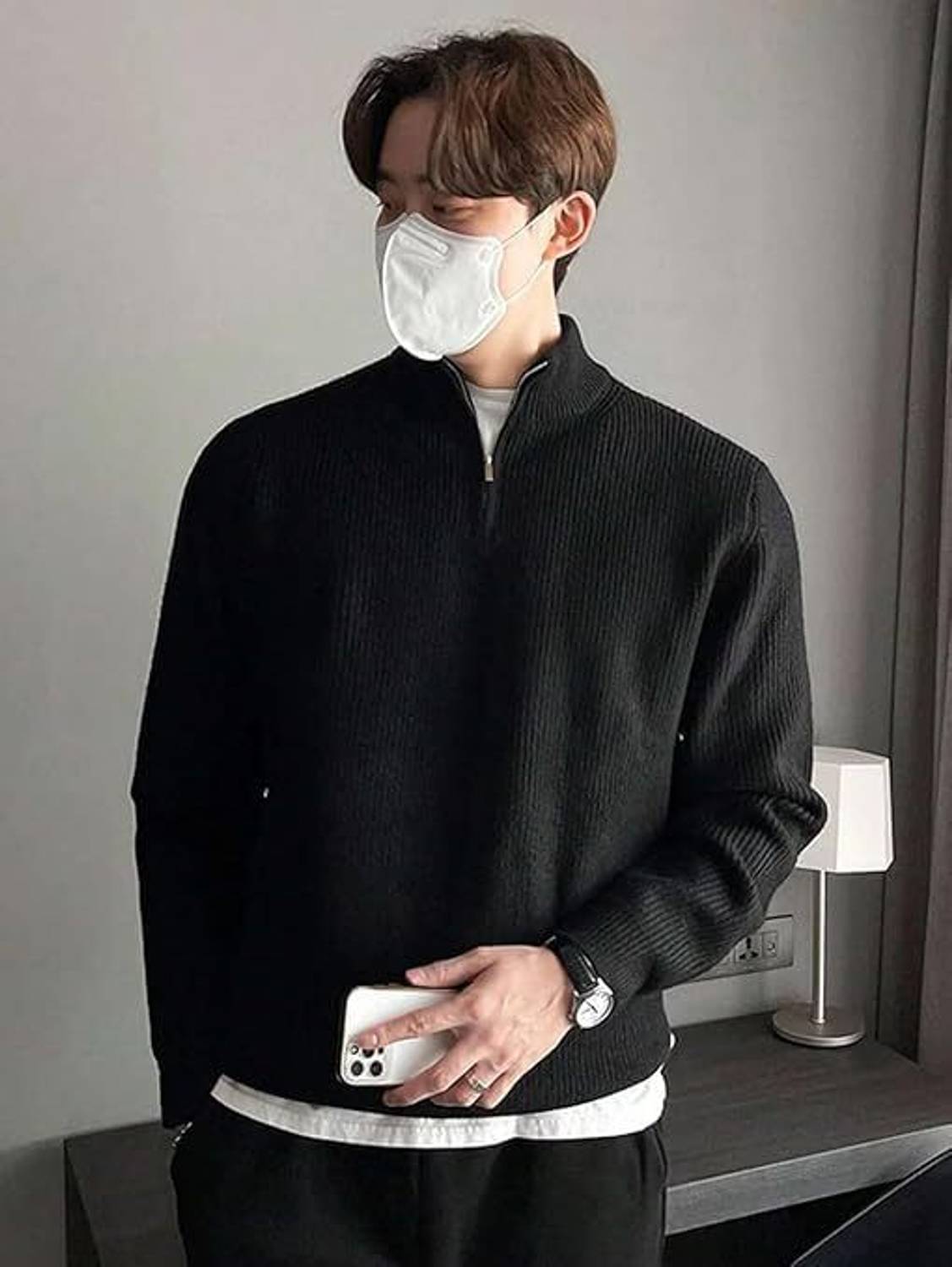 ColorChakra Men Black High Neck Sweater - Image 2