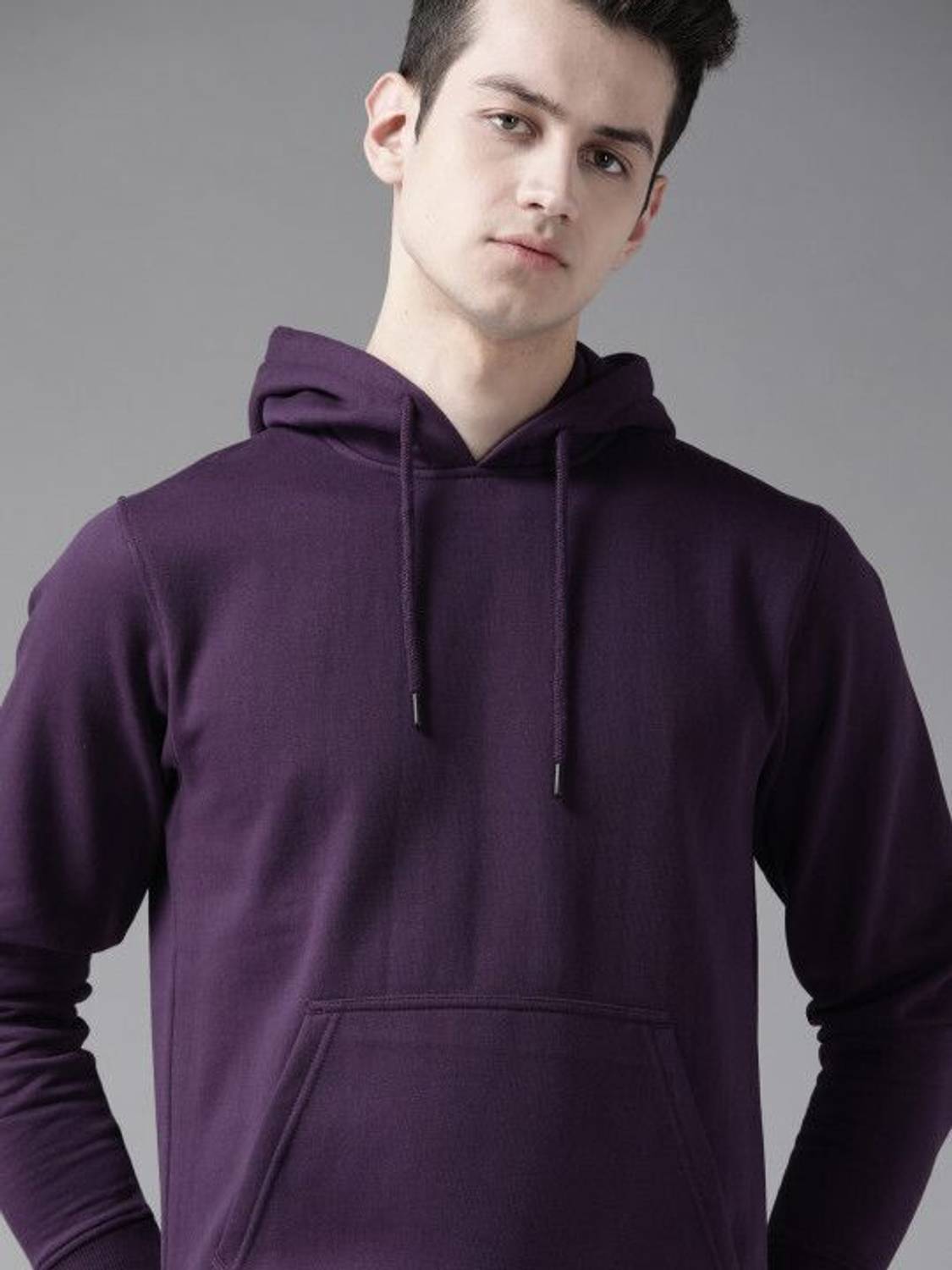 Roadster Purple Hooded Neck Sweater - Image 1