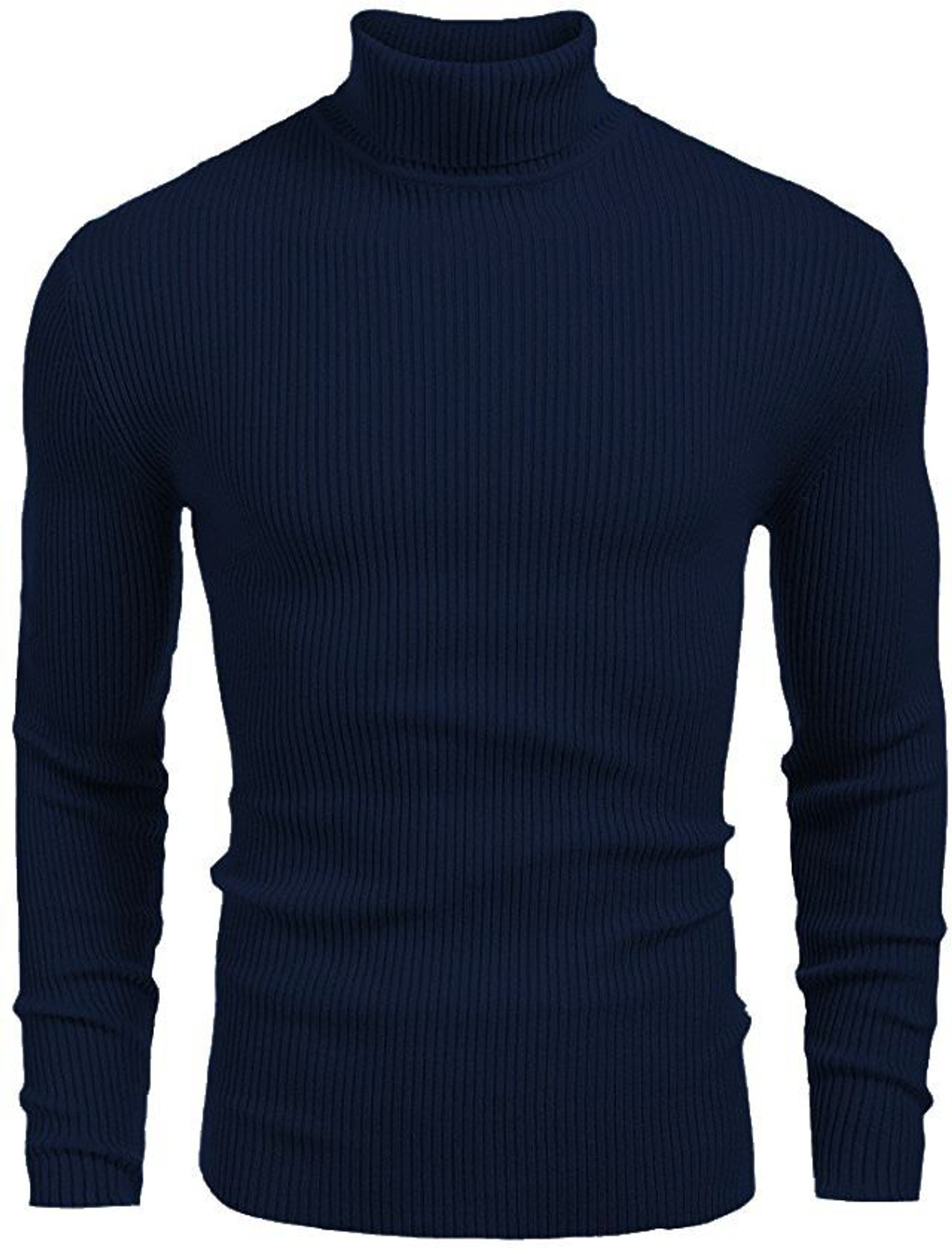 Image of FREAKS Solid High Neck Casual Men Brown, Dark Blue Sweater