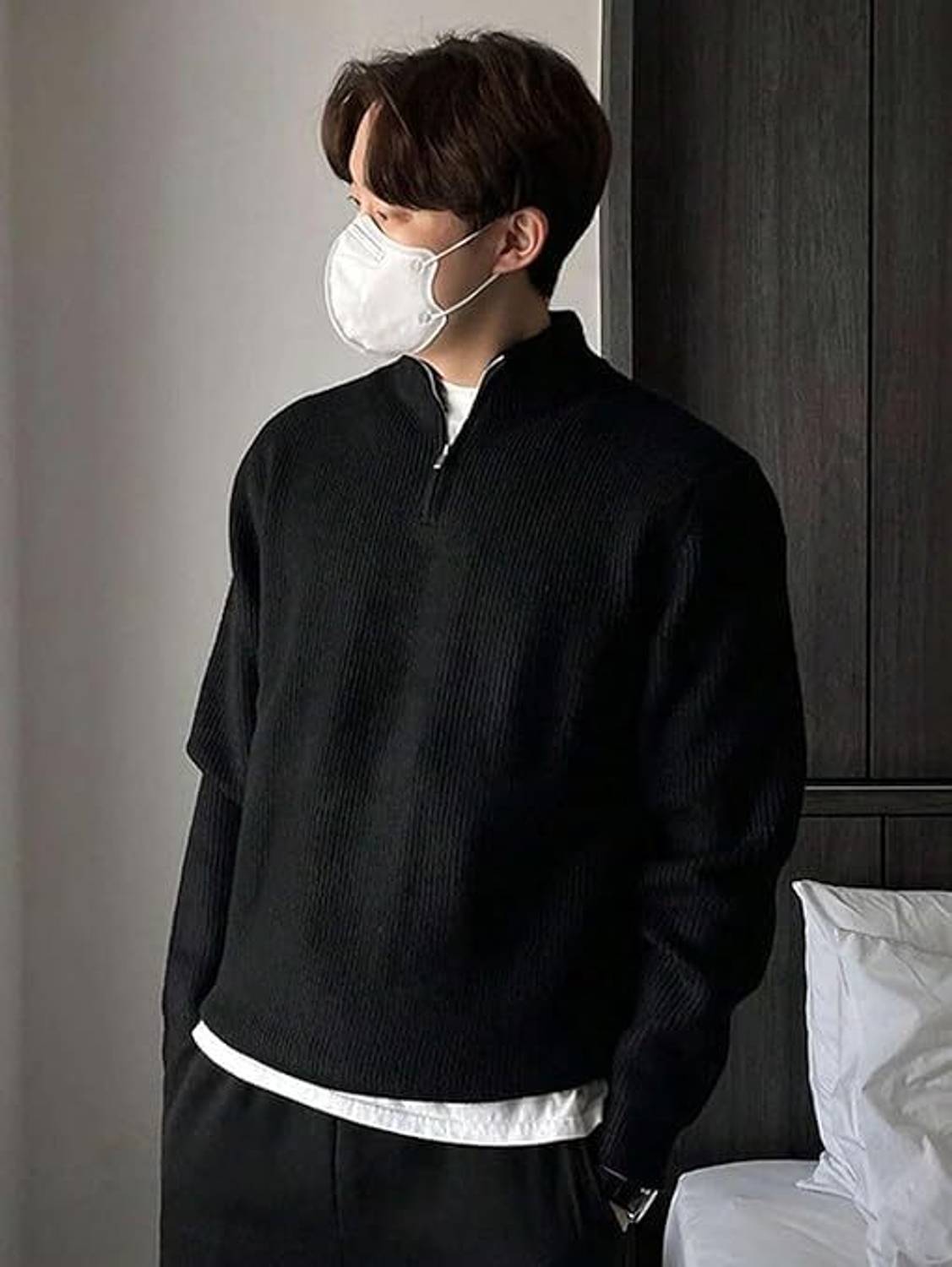 ColorChakra Men Black High Neck Sweater - Image 3