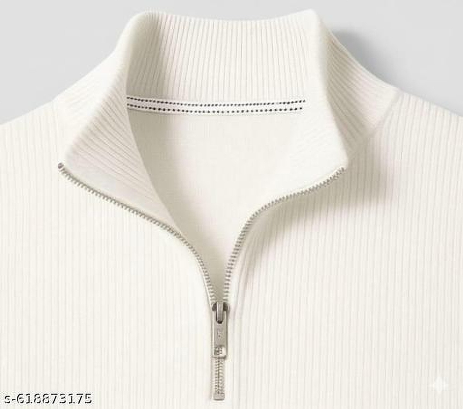 Image of SR Fashion Men Self Design High Neck White Sweater