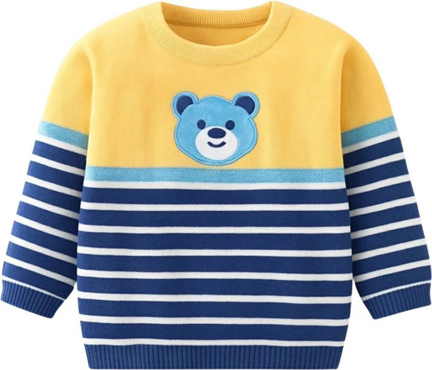 Image of Vadahee Colorblock Round Neck Casual Boys & Girls Multicolor Sweater