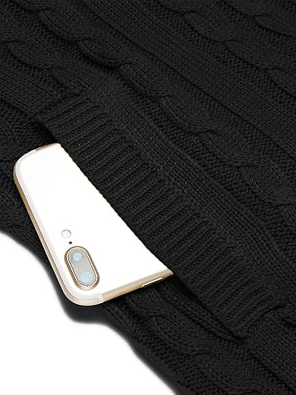 TYSORT Men Black Round Neck Casual Sweater - Image 3