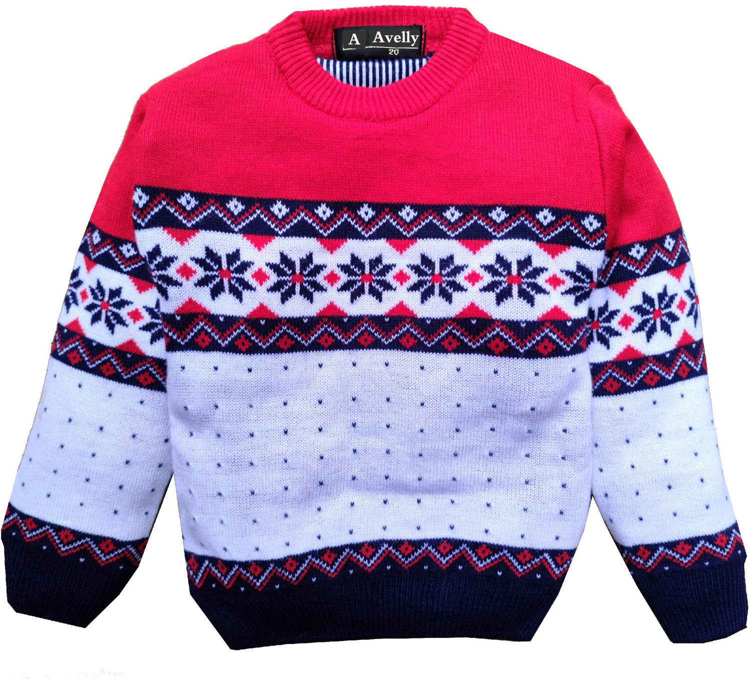 Image of Avelly Baby Boys & Baby Girls Striped Round Neck Multicolor Sweater