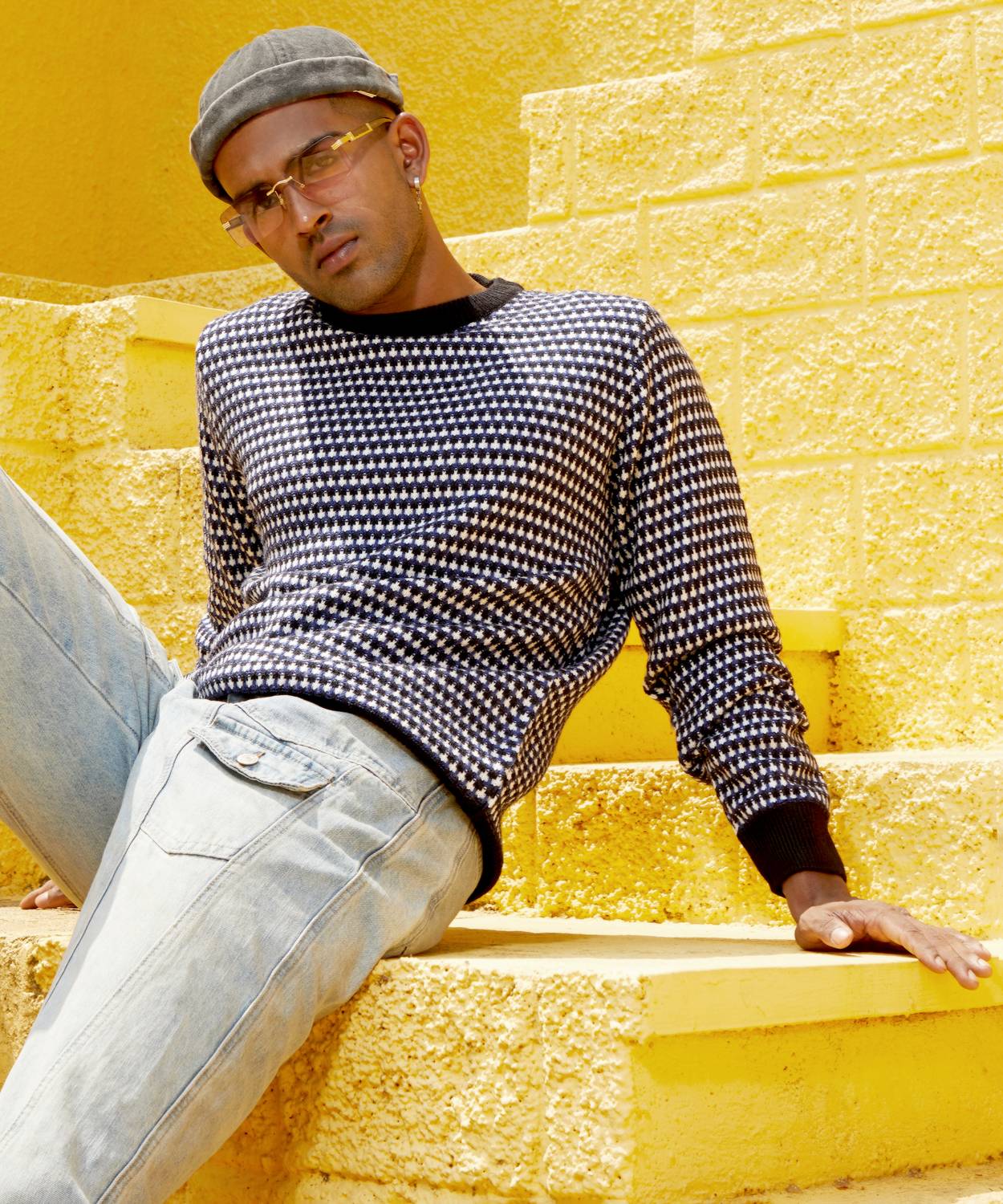 CAHOOT Woven Round Neck Casual Men Multicolor Sweater