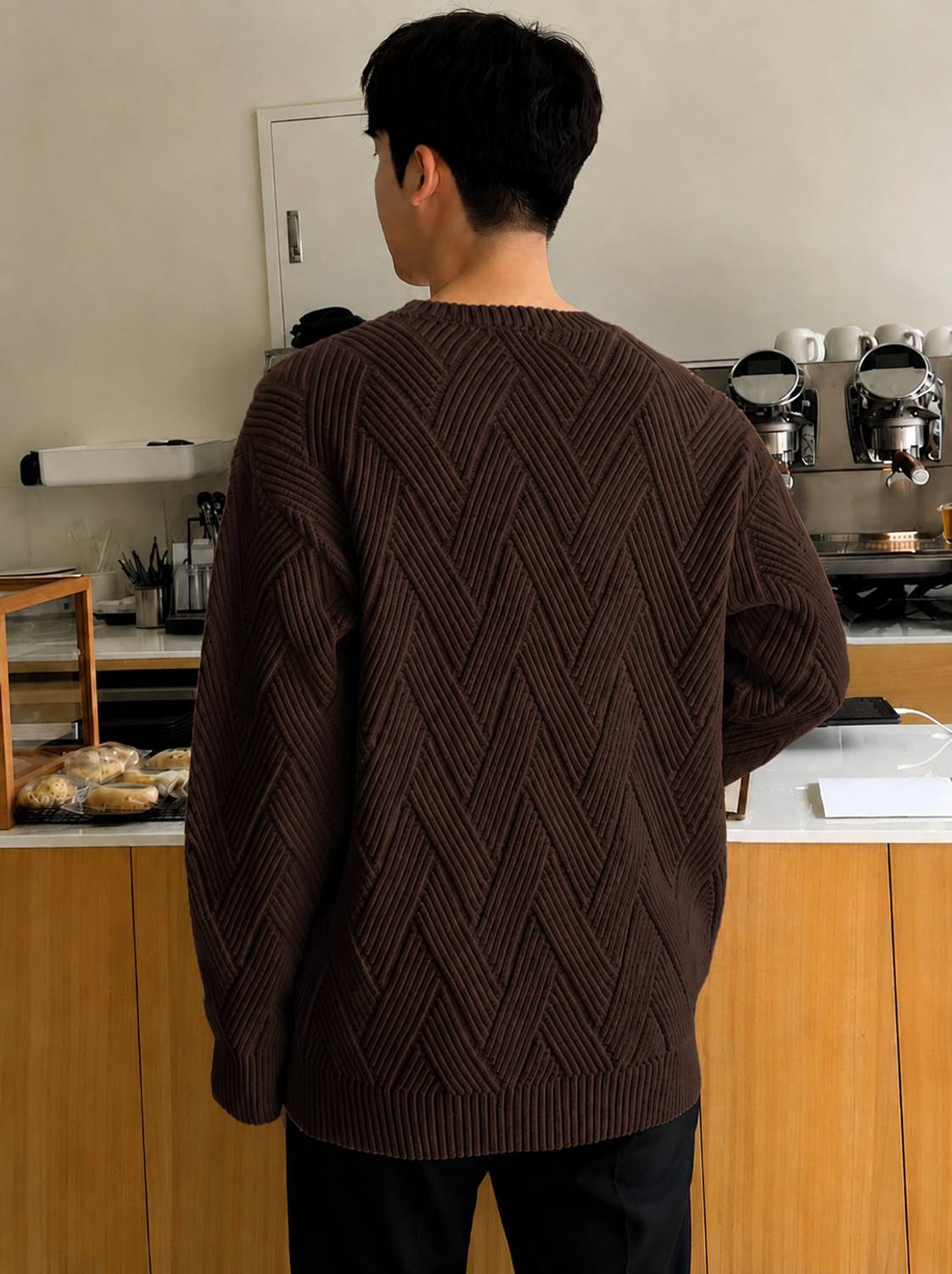 WOMENPRIDE Men Brown Round Neck Sweater - Image 2