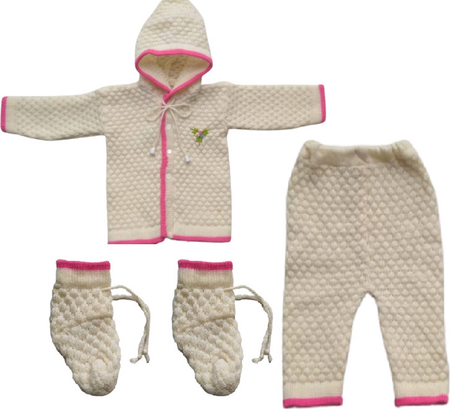 Ajsons Fashion Woven Hooded Neck Casual Baby Boys & Baby Girls Beige Sweater