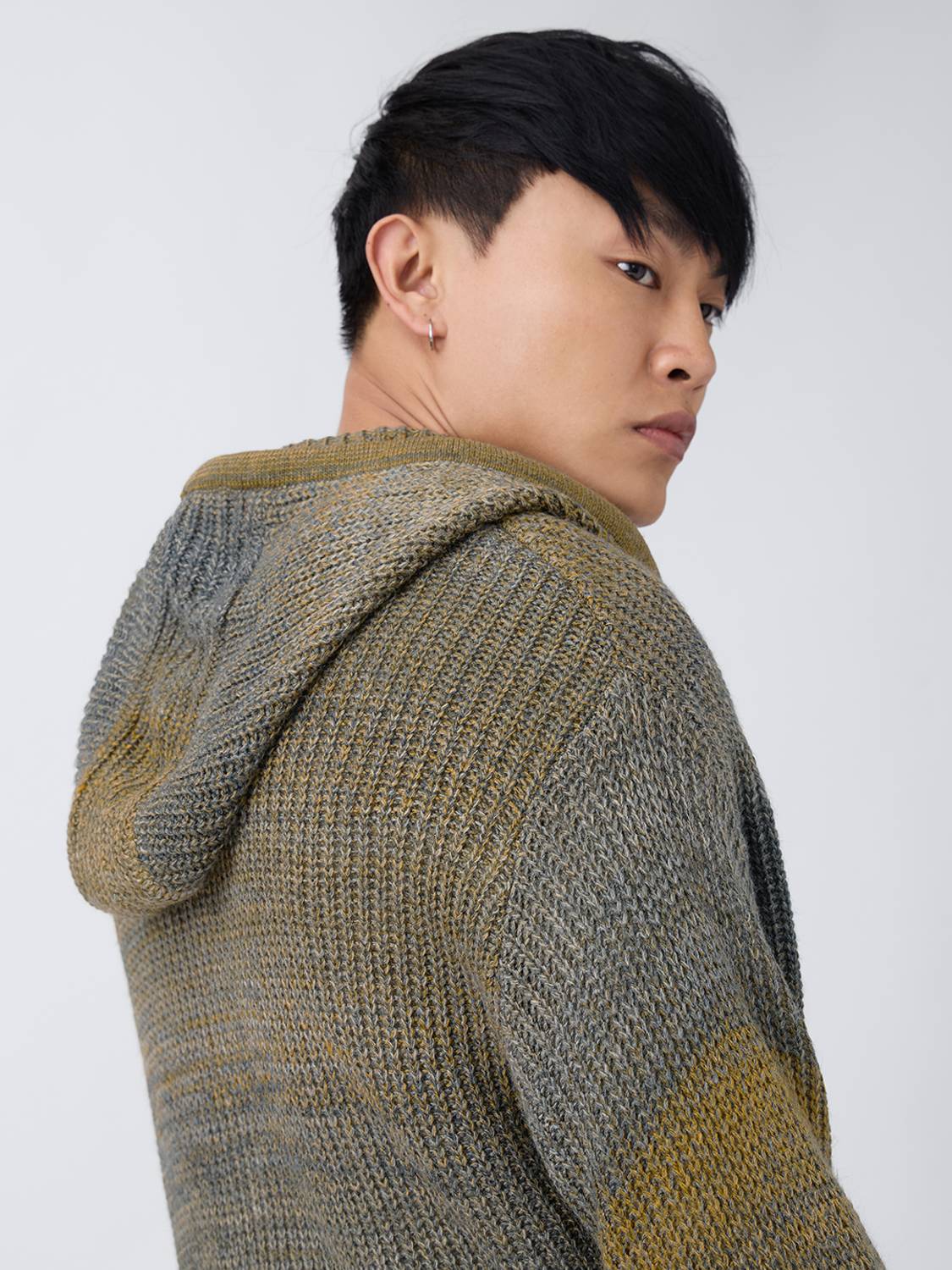 The Souled Store Men Grey Hooded Neck Sweater - Image 2