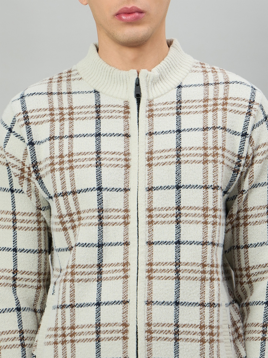Image of DUKE Men Checkered Round Neck Multicolor Sweater