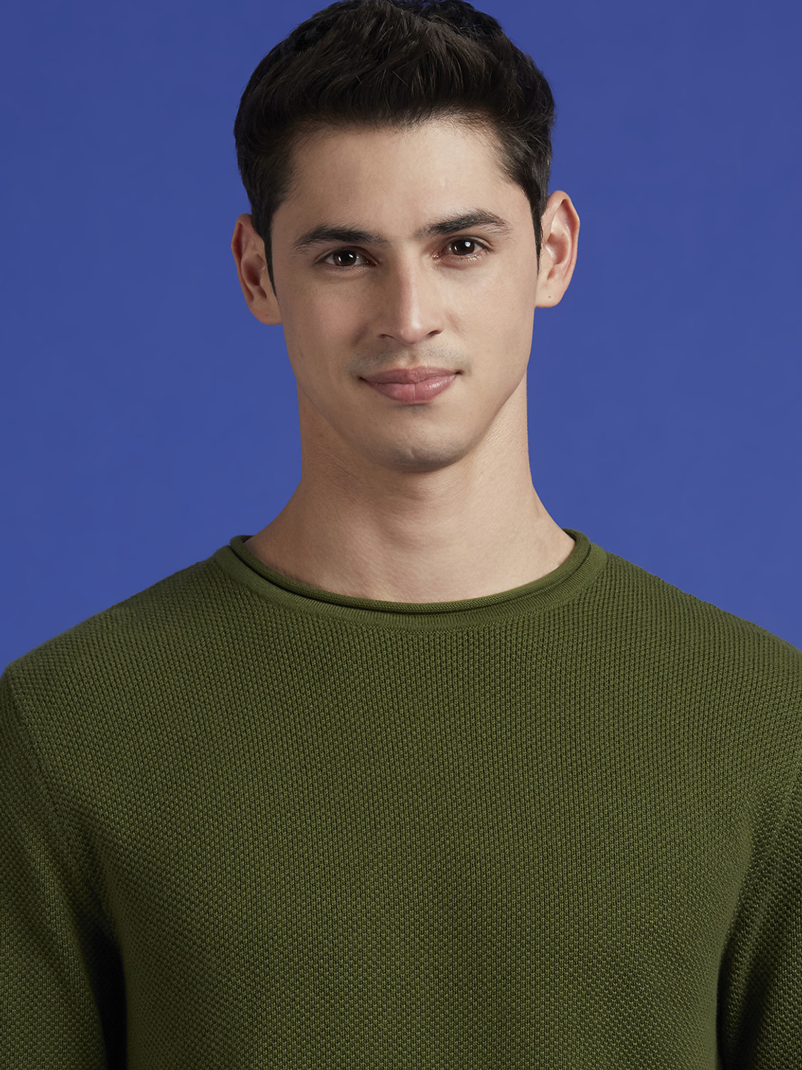 Image of Pepe Jeans Men Solid Crew Neck Green Sweater