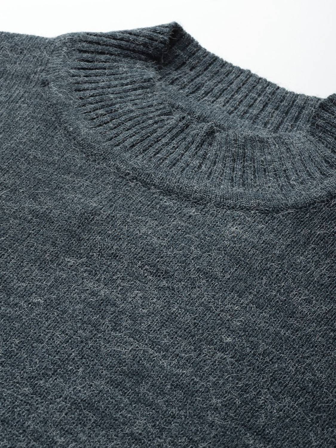 Roadster Solid Turtle Neck Casual Men Grey Sweater - Image 2