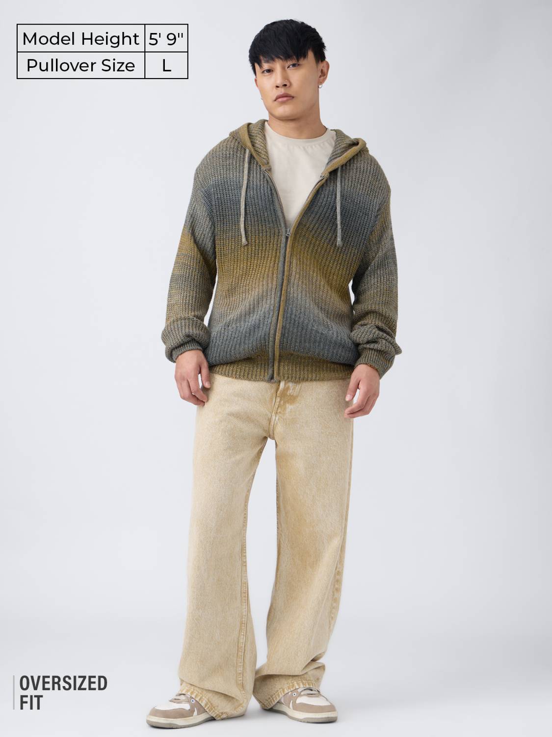 The Souled Store Men Grey Hooded Neck Sweater - Image 4