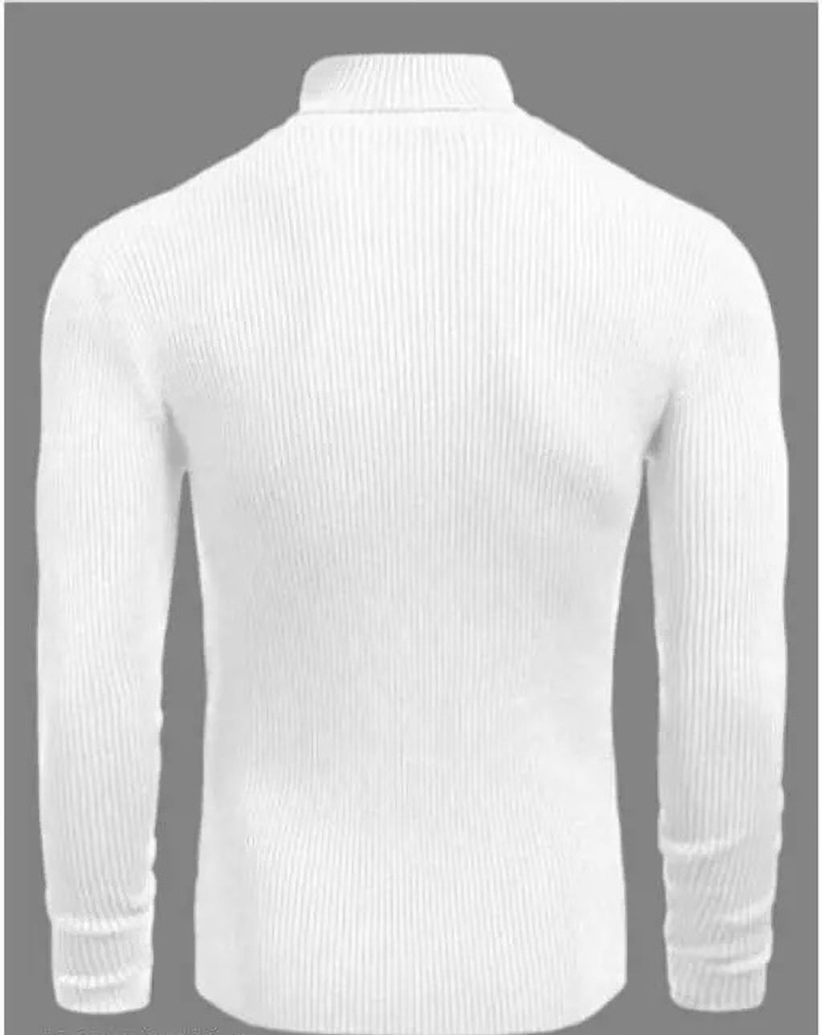 Image of sarah Enterprises Solid Turtle Neck Casual Men White Sweater