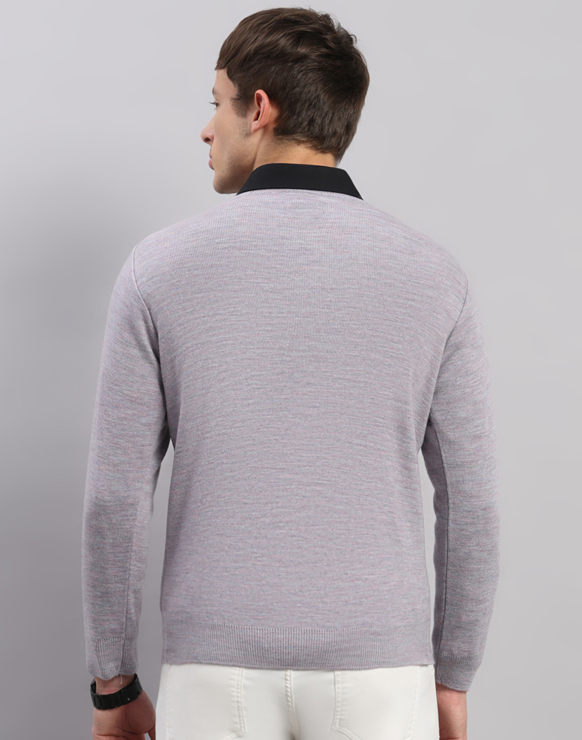 Image of OSWAL Men Solid V Neck Multicolor Sweater