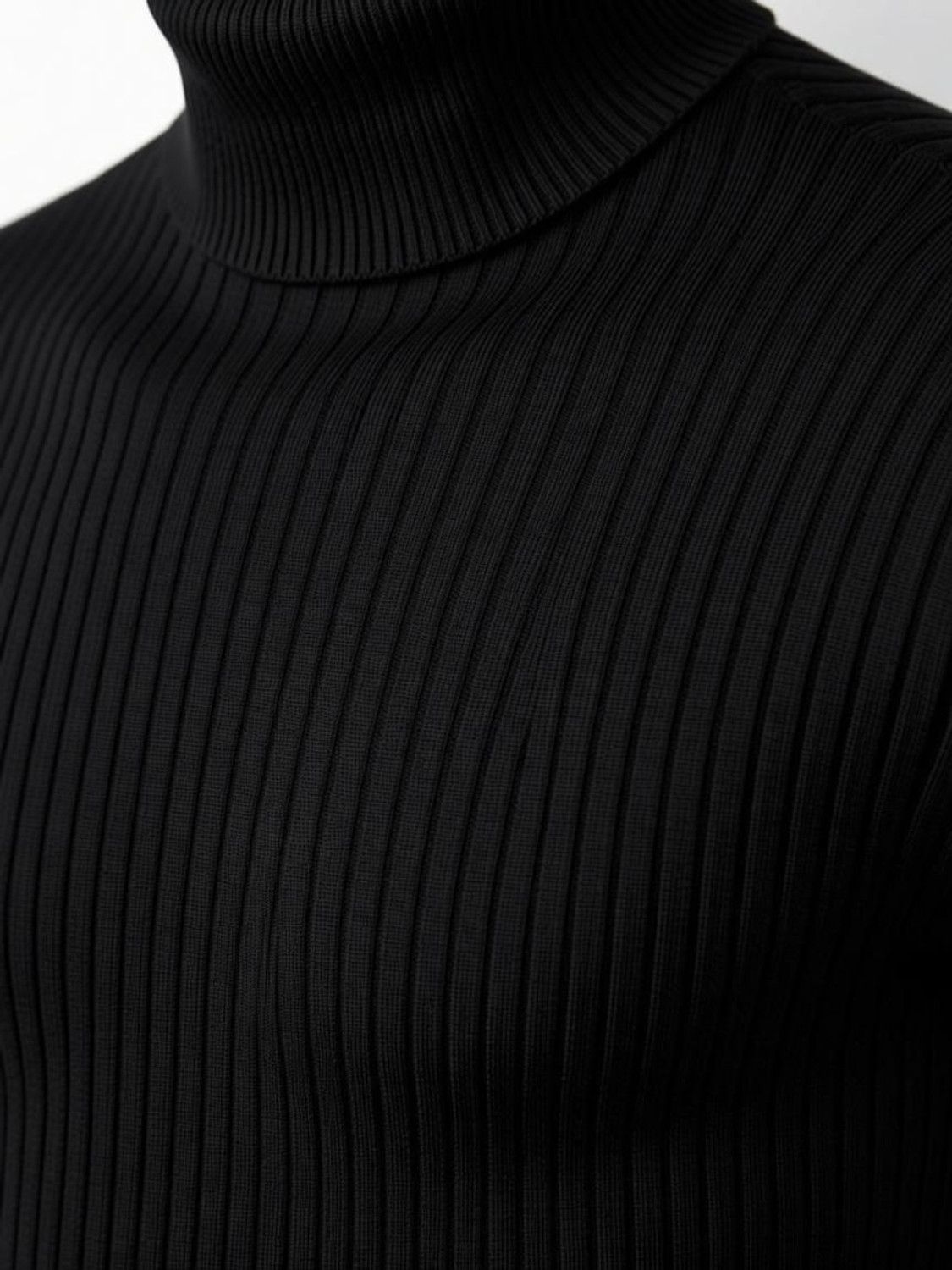 Image of clothster Men Solid High Neck Black Sweater