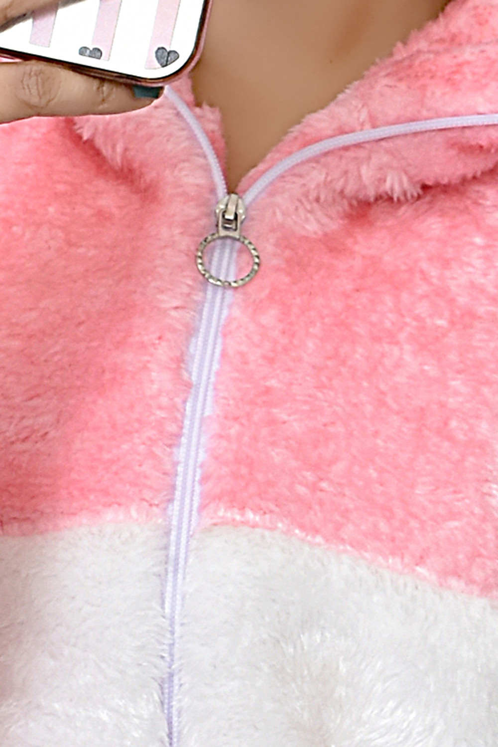 Image of LookBeautifull Solid Collared Neck Casual Women Pink, White Sweater