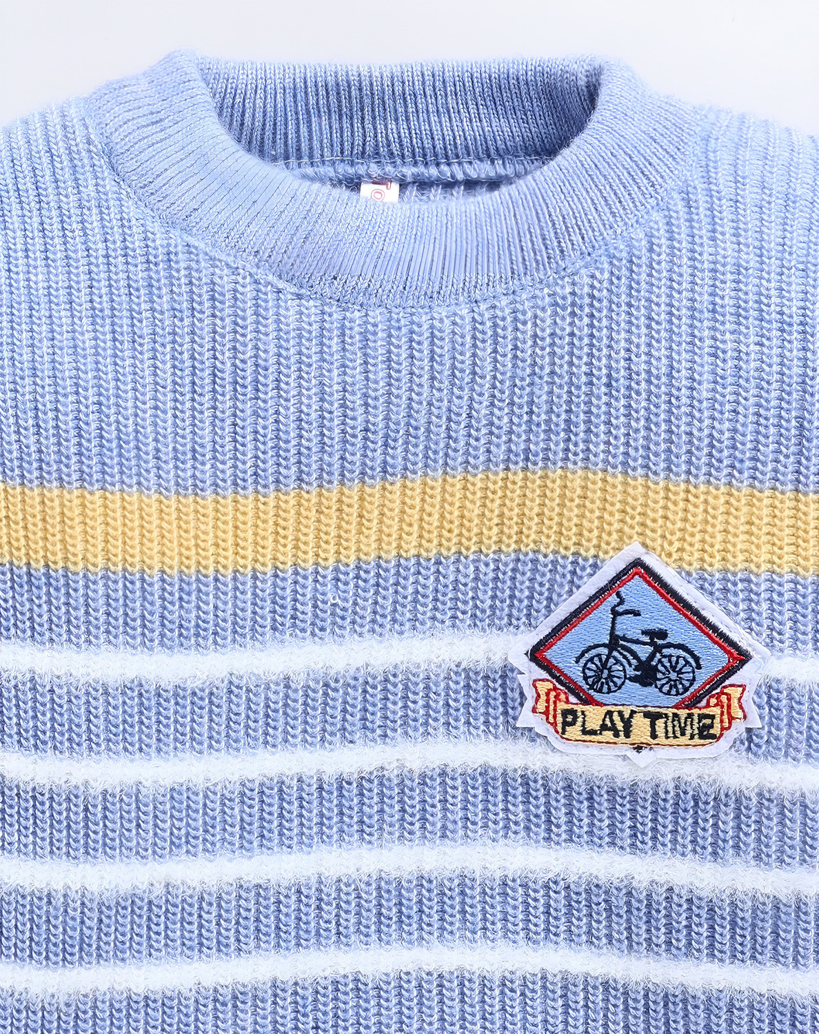 Image of TOONYPORT Woven Round Neck Casual Baby Boys & Baby Girls Blue Sweater
