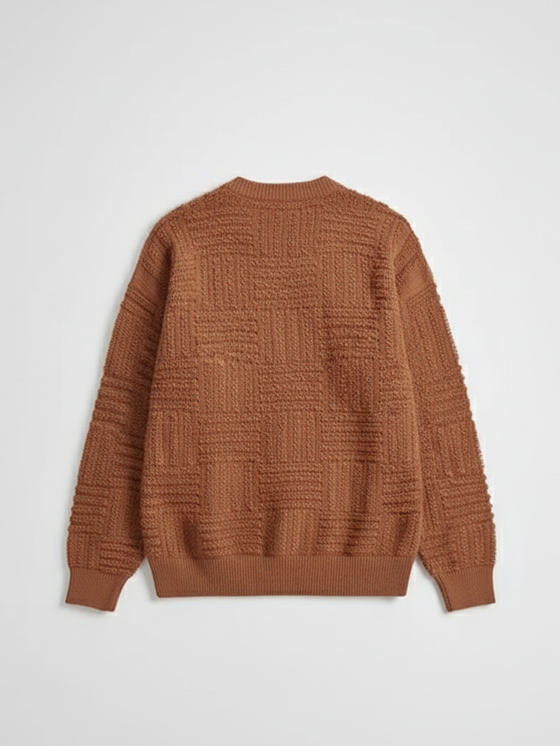 Image of HIGHLANDER Self Design Round Neck Casual Men Beige Sweater