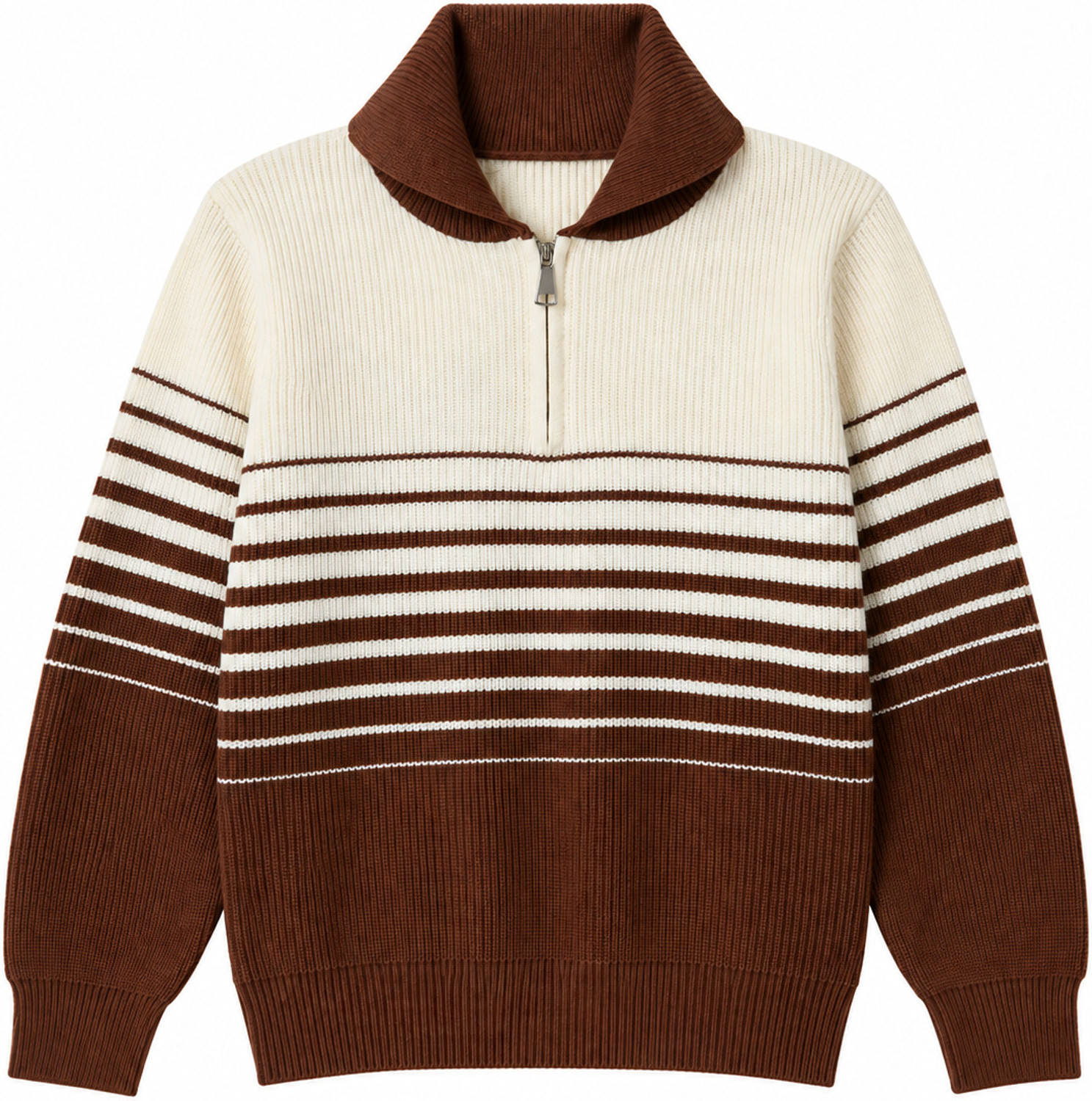 Image of Purple Imli Women Striped Collared Neck Multicolor Sweater