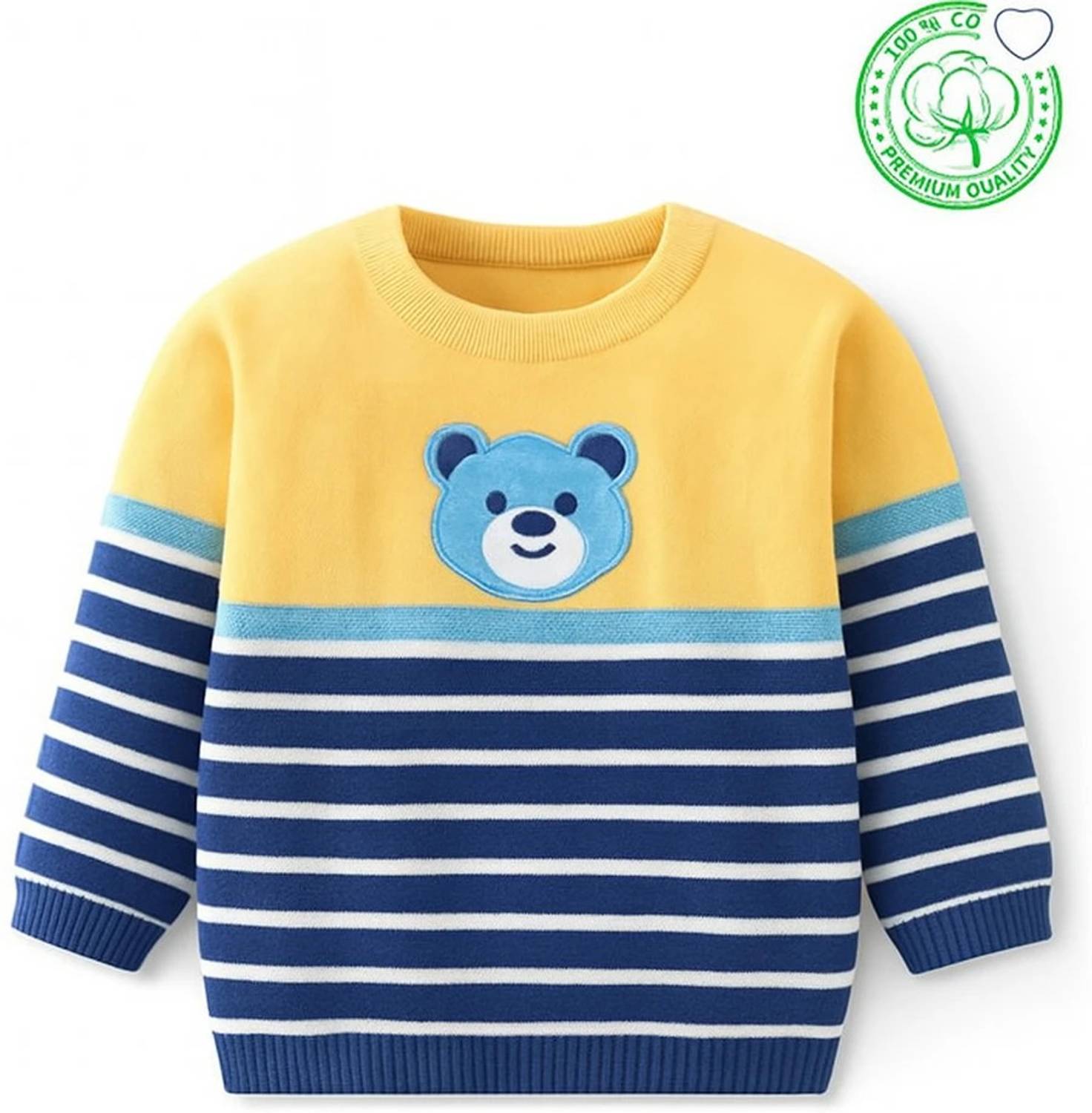 Avelly Striped Round Neck Casual Boys & Girls Multicolor Sweater