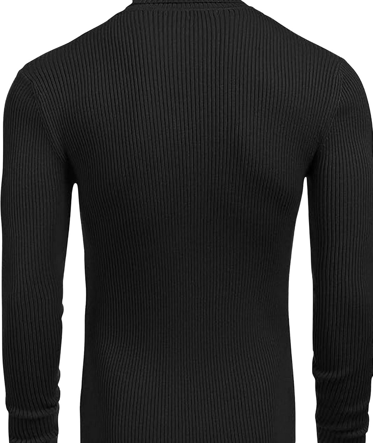 Image of JACKBUZZ Men Solid High Neck Multicolor Sweater