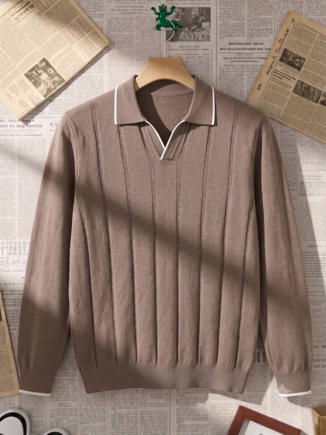 Cortin Men Brown Collared Neck Sweater - Image 1