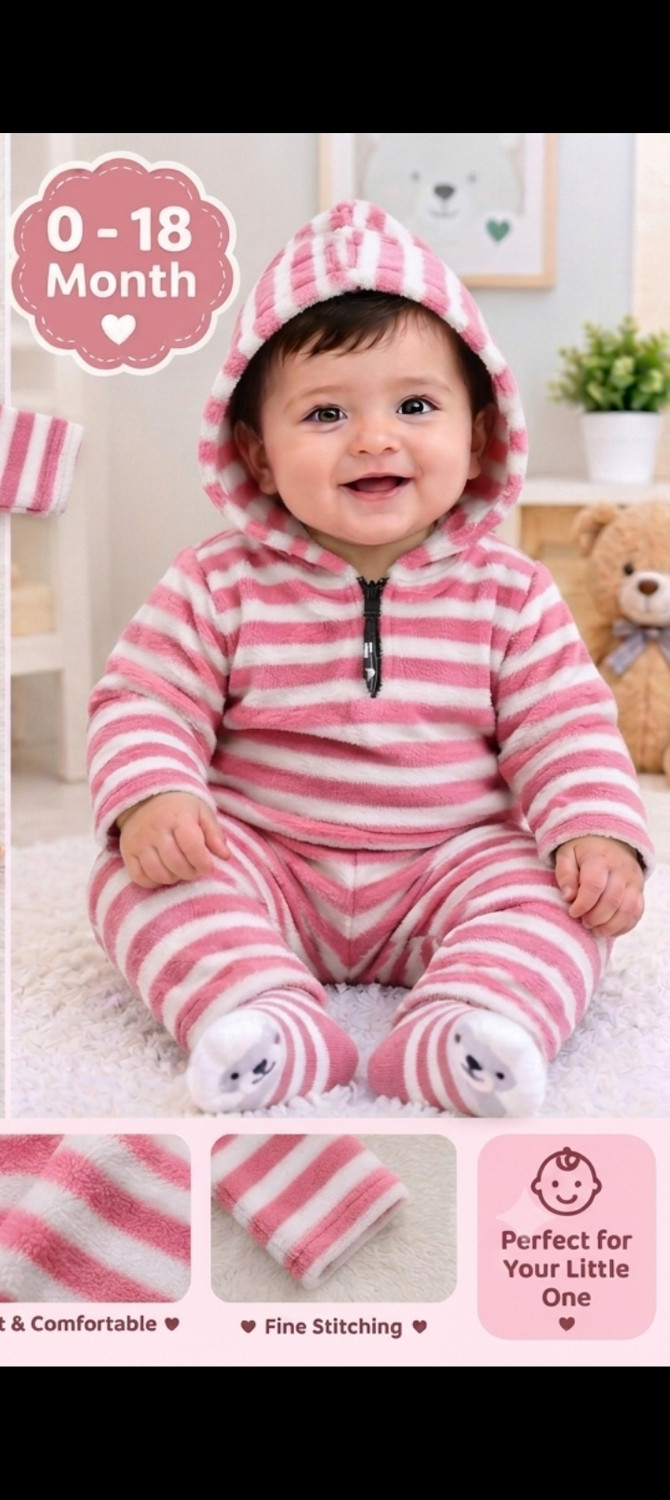 Image of Shibpriya Baby Boys & Baby Girls Chevron /Zig Zag Crew Neck Green, White Sweater