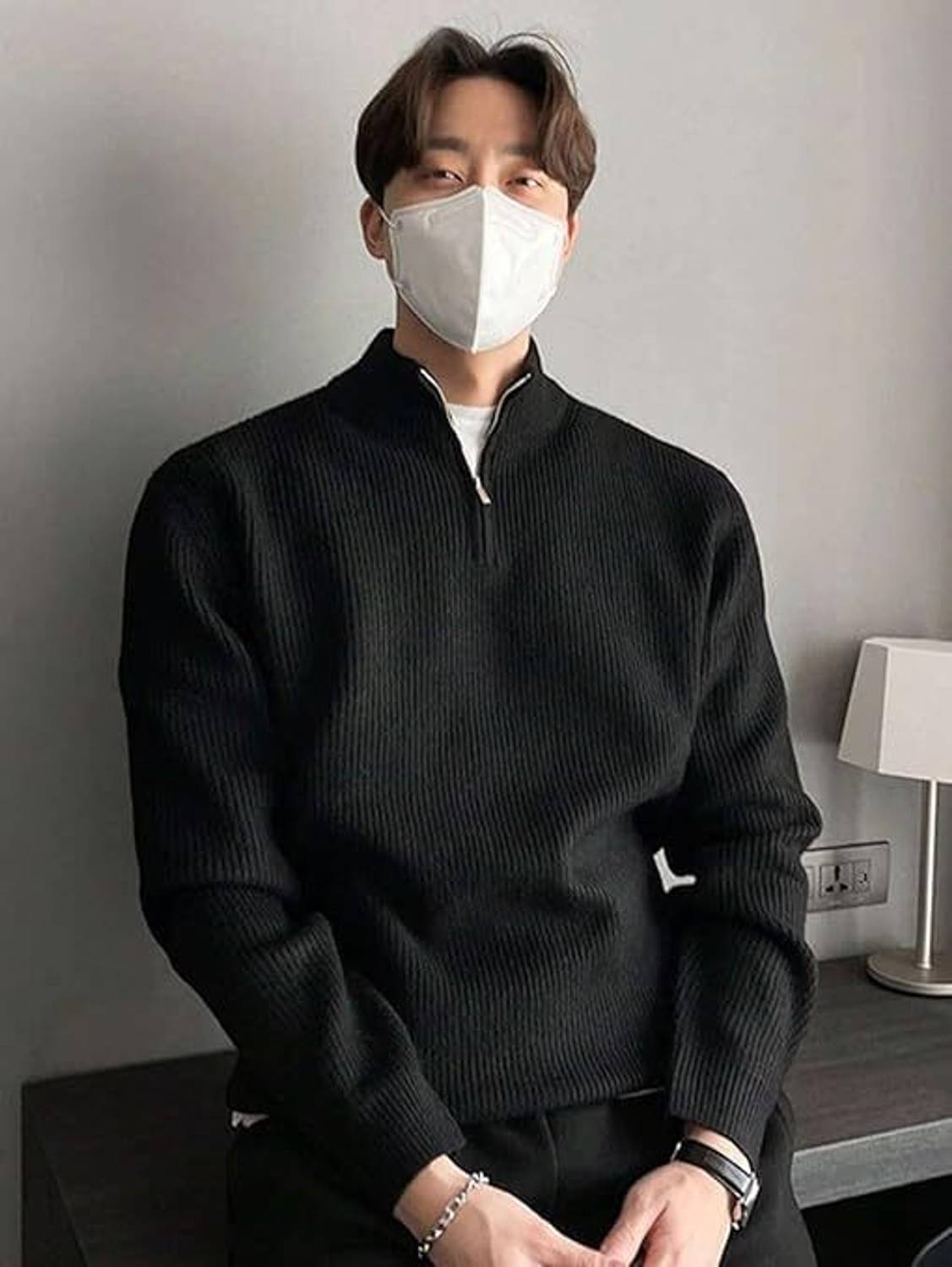 ColorChakra Men Black High Neck Sweater - Image 4
