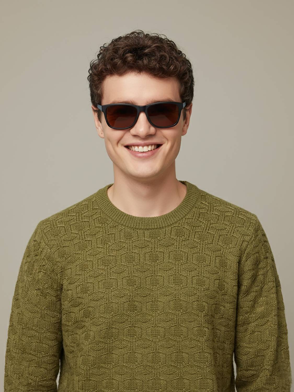 AIN6 Self Design Round Neck Casual Men Brown Sweater