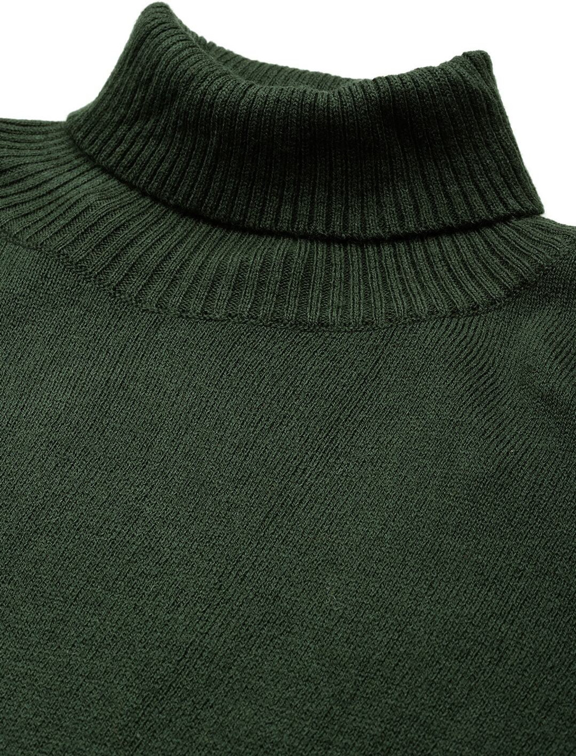 Image of her by invictus Solid Turtle Neck Casual Women Green Sweater