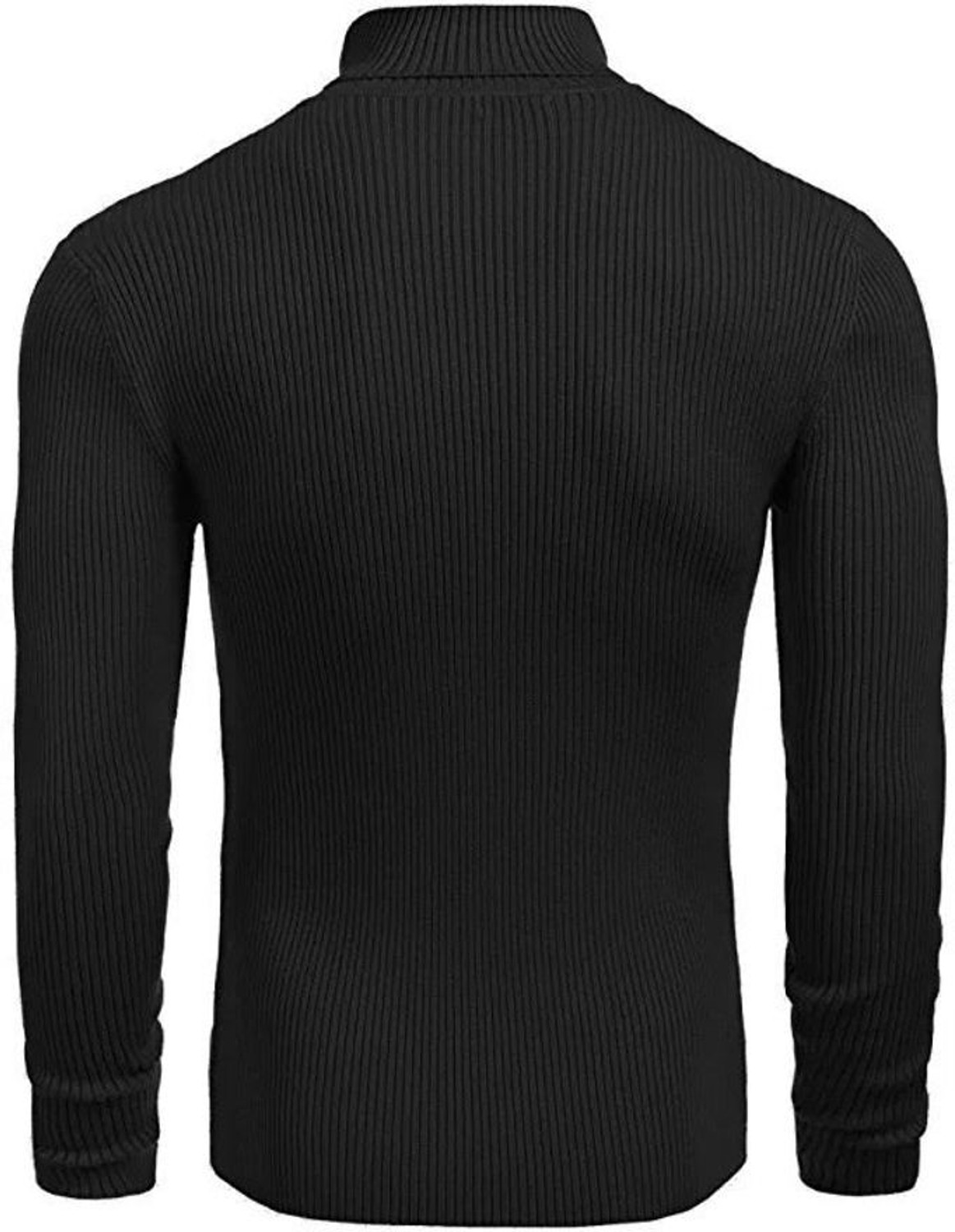 Image of clothster Men Solid High Neck Black Sweater