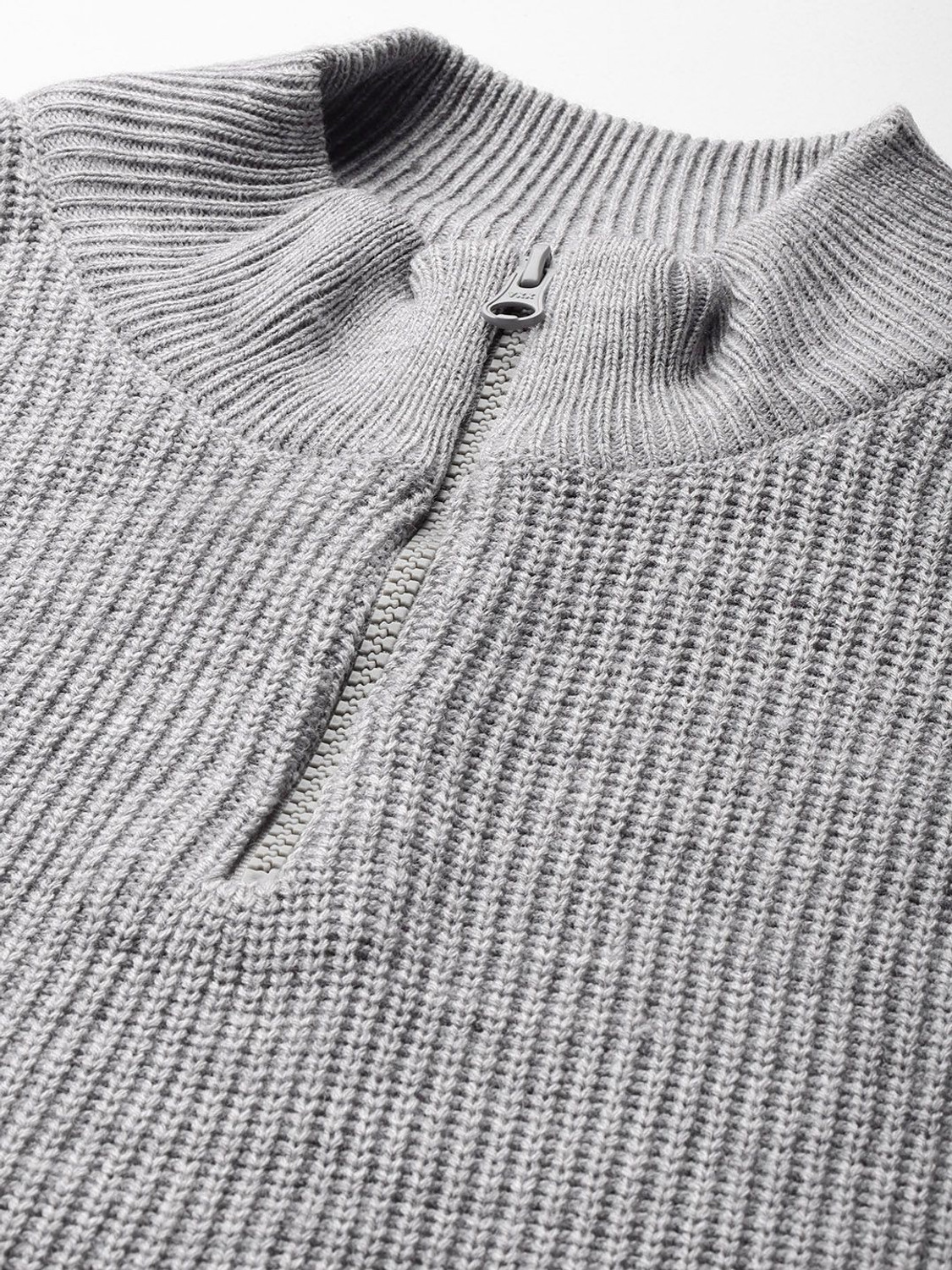 Image of Roadster Colorblock Keyhole Neck Casual Men Grey Sweater