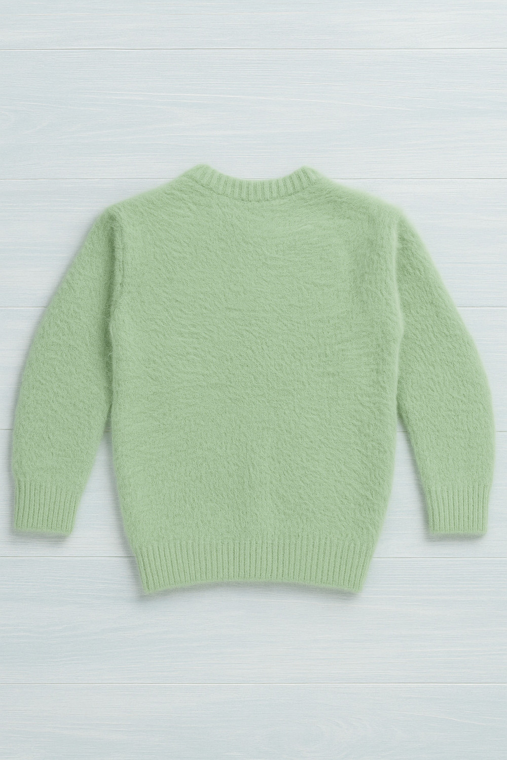 Image of GTwo Applique Round Neck Casual Girls Light Green Sweater
