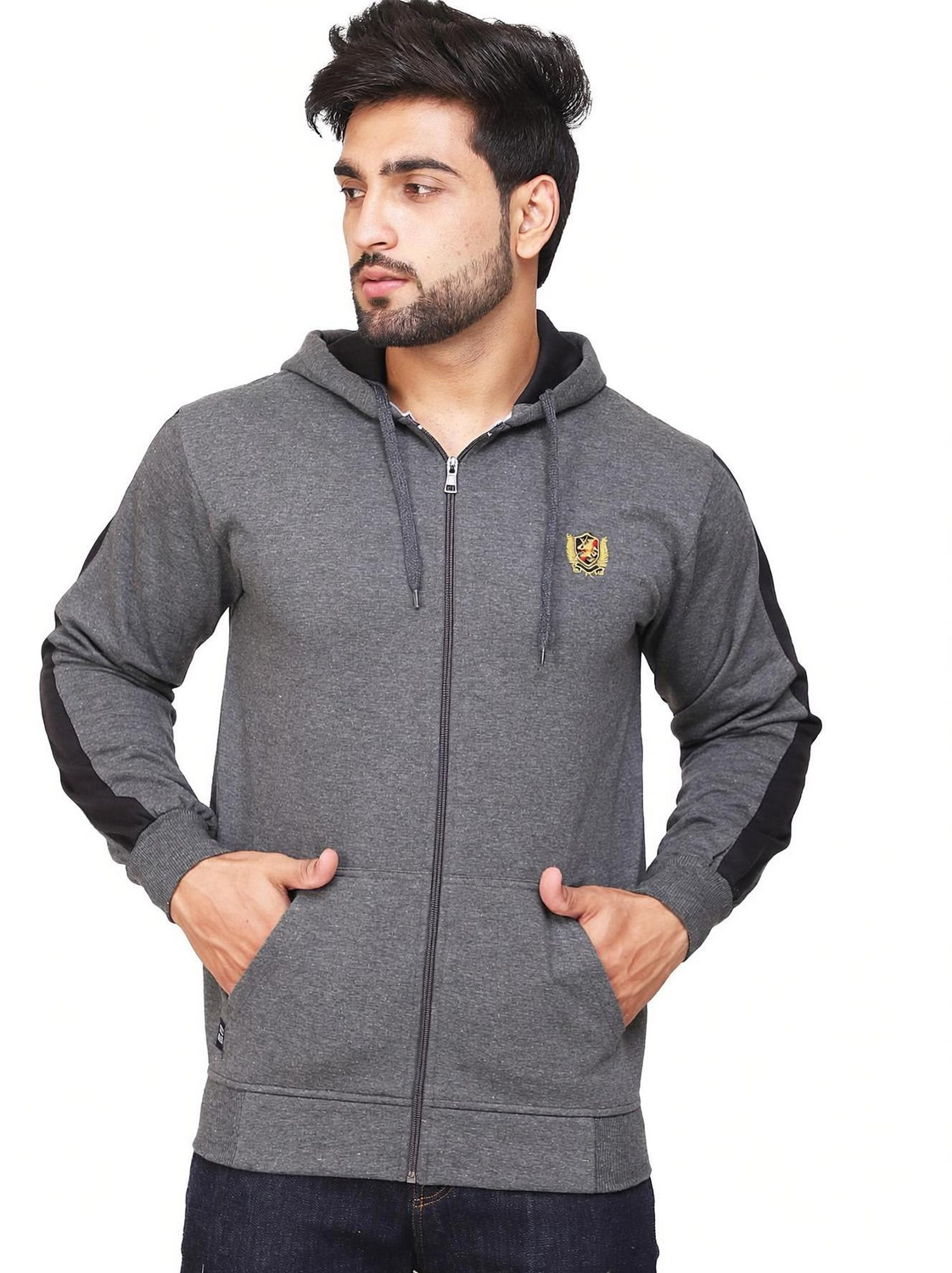 Image of Kundan Full Sleeve Color Block Men Sweatshirt