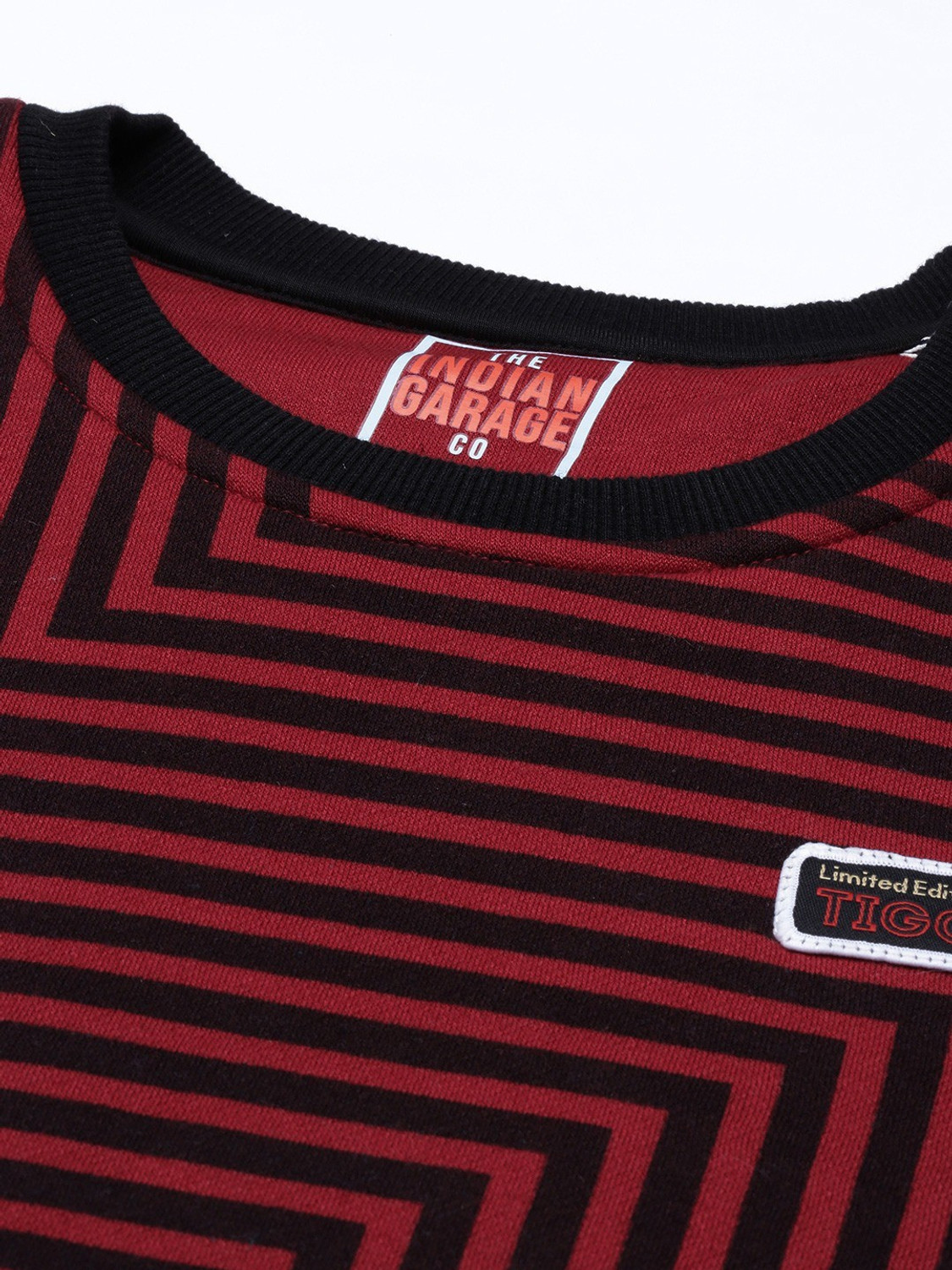 Image of The Indian Garage Co. Full Sleeve Striped Men Sweatshirt