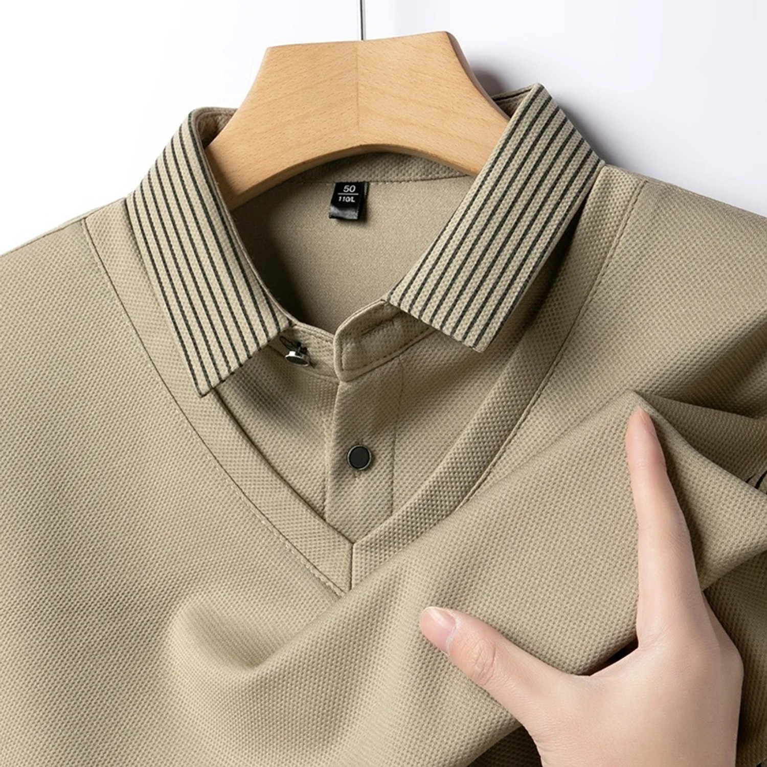 Image of DLooK Designer Solid, Striped, Printed Men Polo Neck Brown T-Shirt