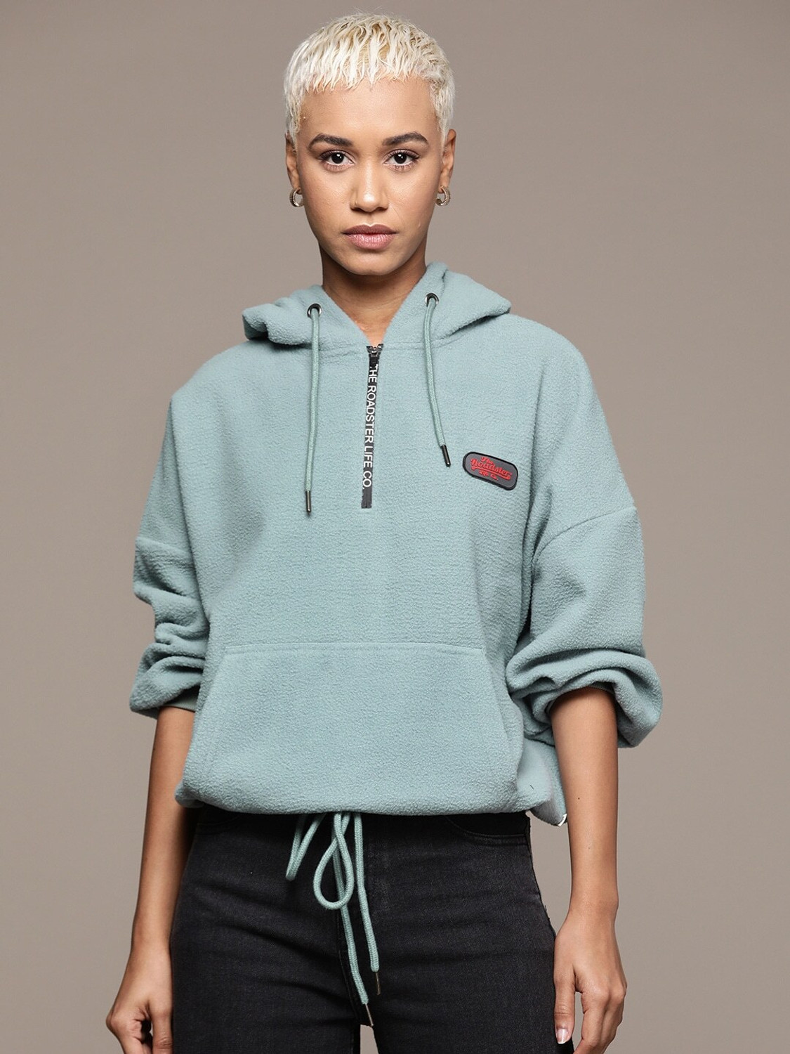 Image of Roadster Full Sleeve Self Design Women Sweatshirt