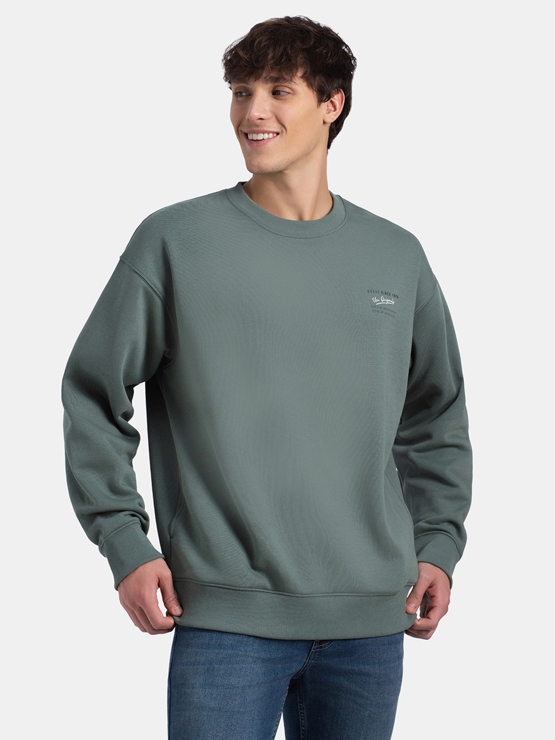 Image of JOCKEY Full Sleeve Graphic Print Men Sweatshirt