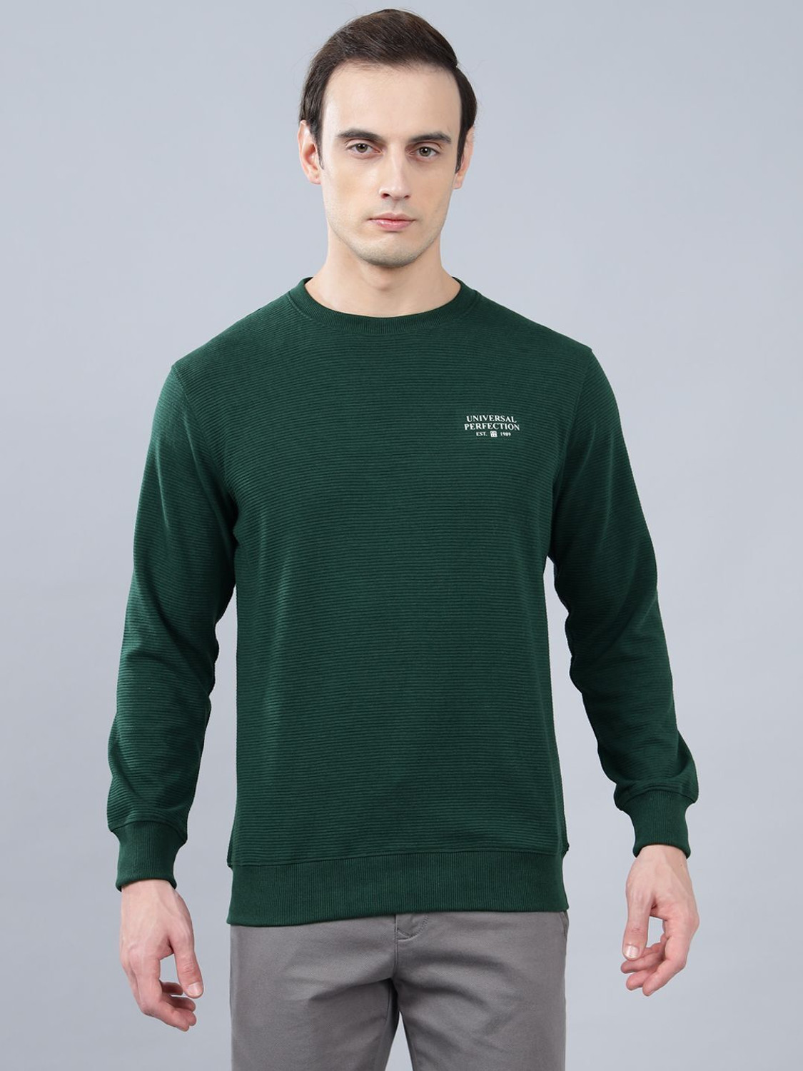 Image of CANTABIL Full Sleeve Self Design Men Sweatshirt