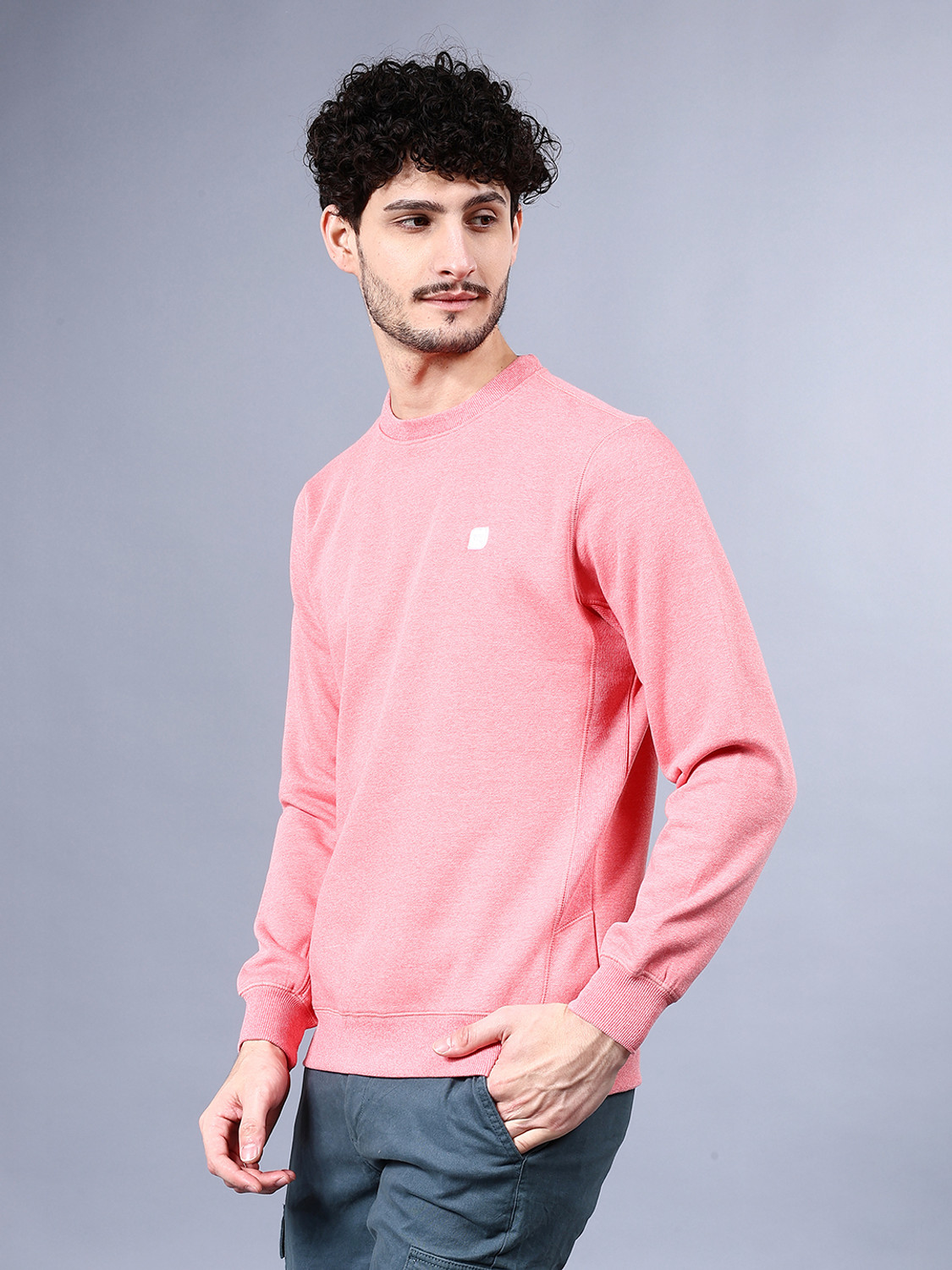 Image of The Indian Garage Co. Full Sleeve Self Design Men Sweatshirt