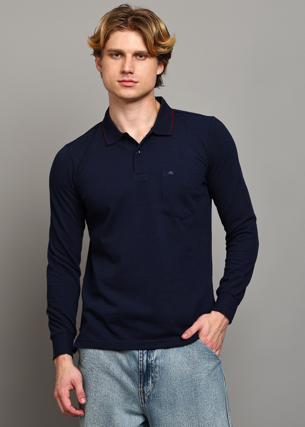 Image of MONTE CARLO Men Full Sleeve Solid Sweatshirt
