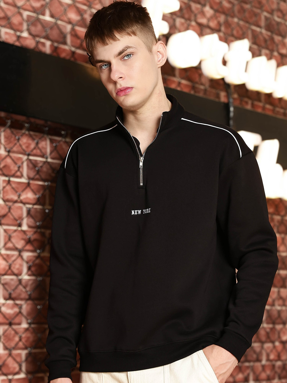 Image of MANIAC Full Sleeve Embroidered Men Sweatshirt