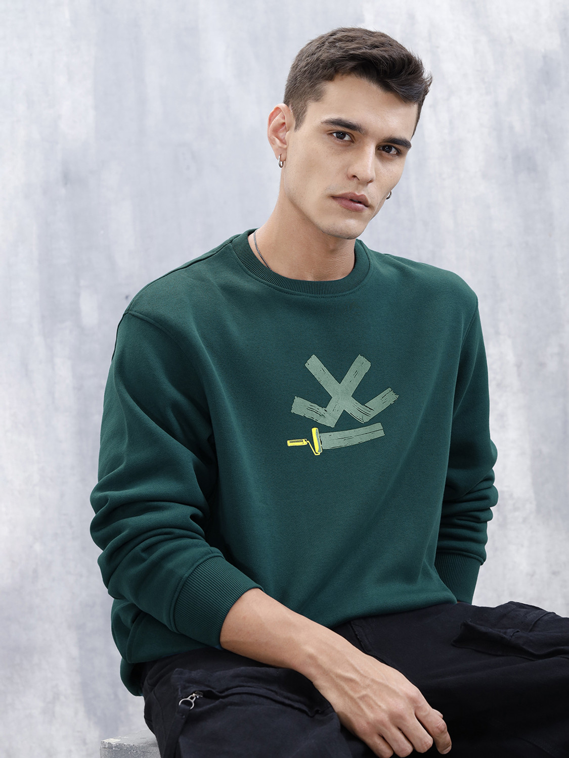 Image of WROGN Full Sleeve Printed Men Sweatshirt