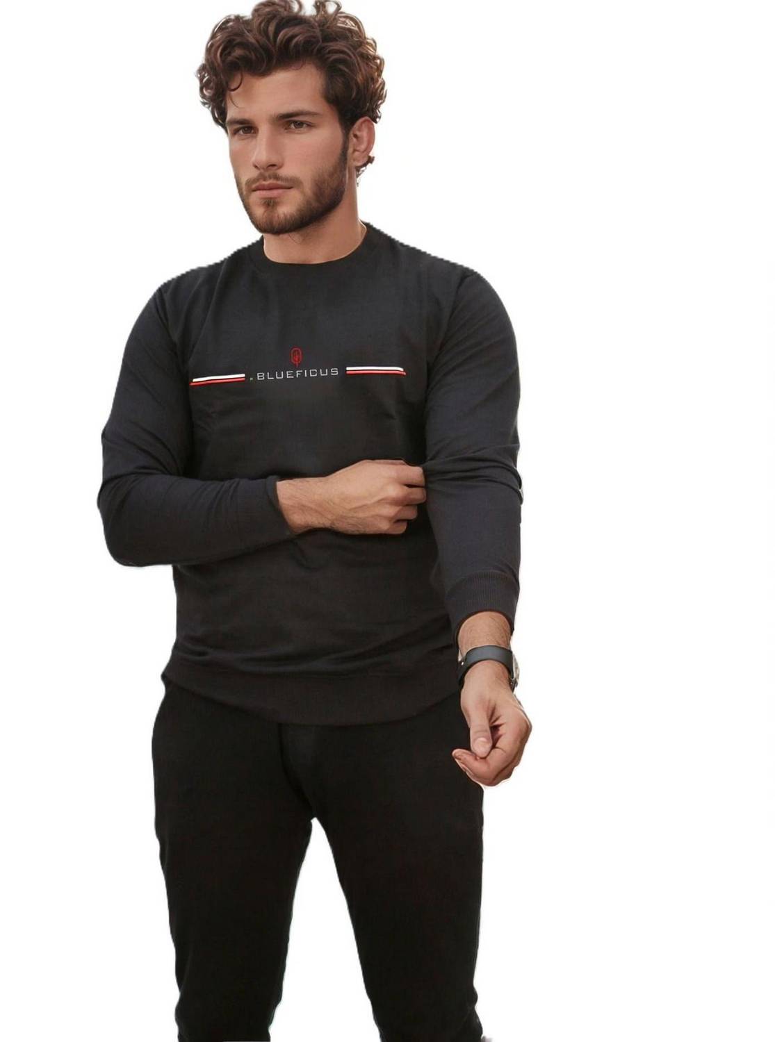BlueFicus Full Sleeve Printed Men Sweatshirt