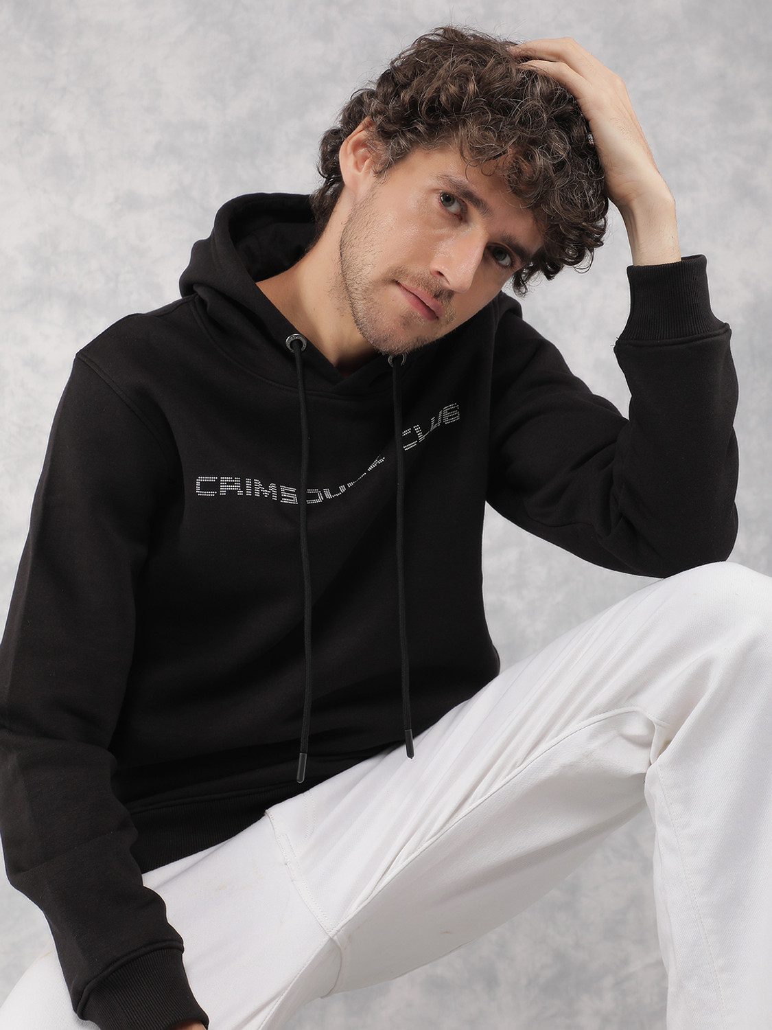Image of CRIMSOUNE CLUB Men Full Sleeve Printed Sweatshirt