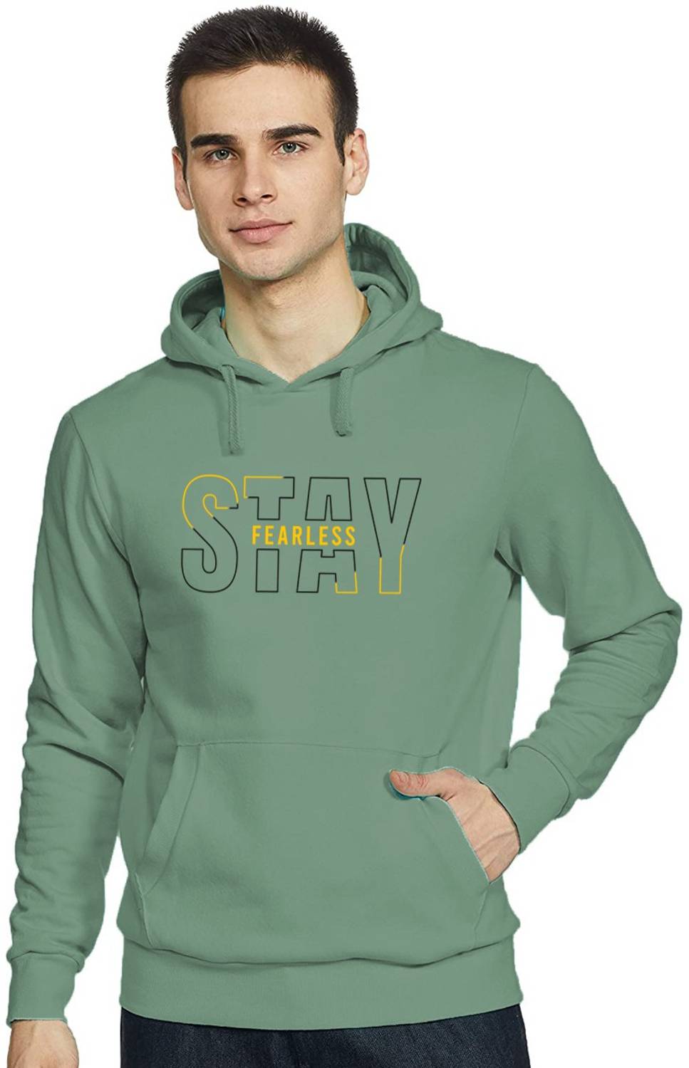 ADRO Men Full Sleeve Printed Hooded Sweatshirt